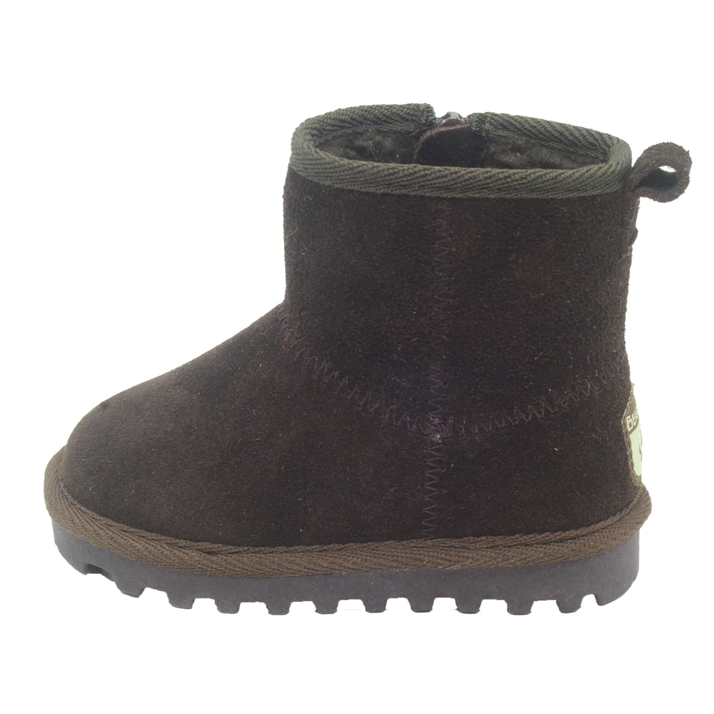 BEARPAW Toddler Suede Winter Boots with Faux-Fur Lining - Chocolate