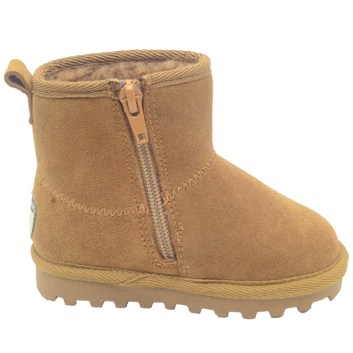 BEARPAW Toddler Suede Winter Boots with Faux-Fur Lining - Chestnut
