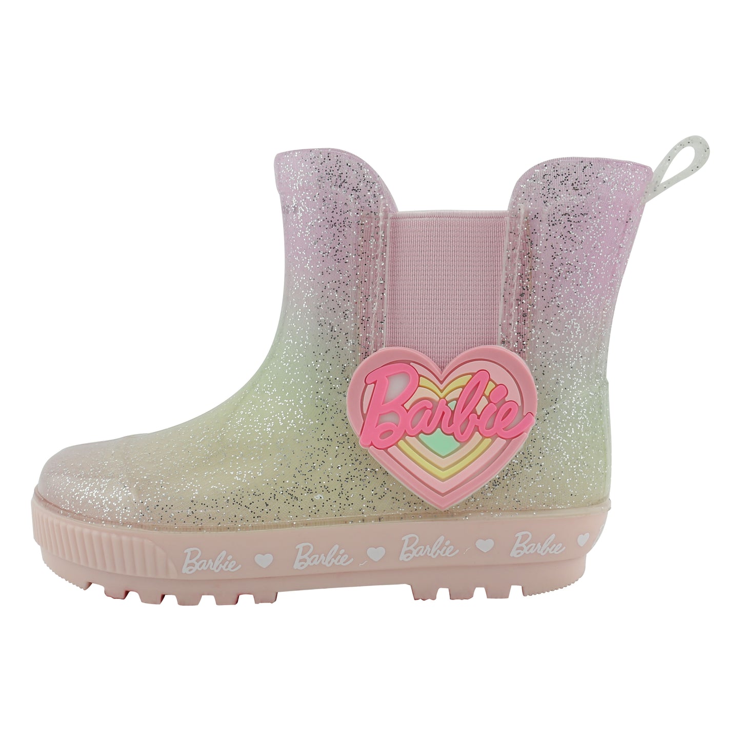 Barbie Toddler Chelsea Rain Boots - Pastel Rainbow Ombre Glitter