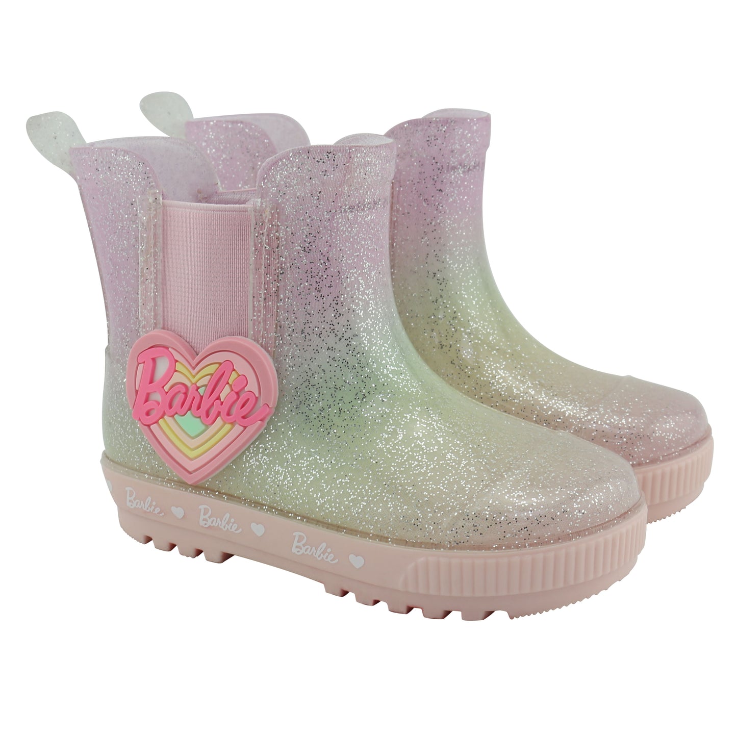 Barbie Toddler Chelsea Rain Boots - Pastel Rainbow Ombre Glitter