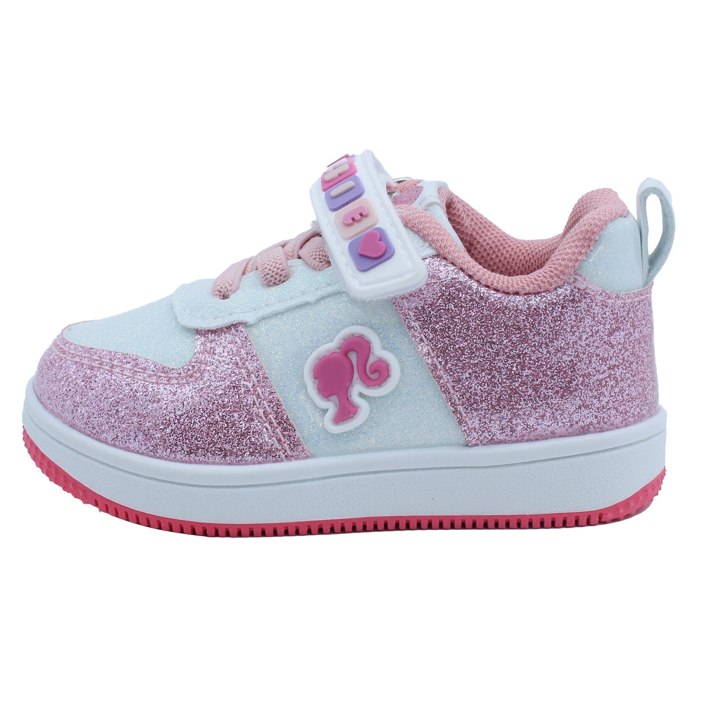 Barbie Toddler Girls' Glitter Sneakers - Pink & White Barbie