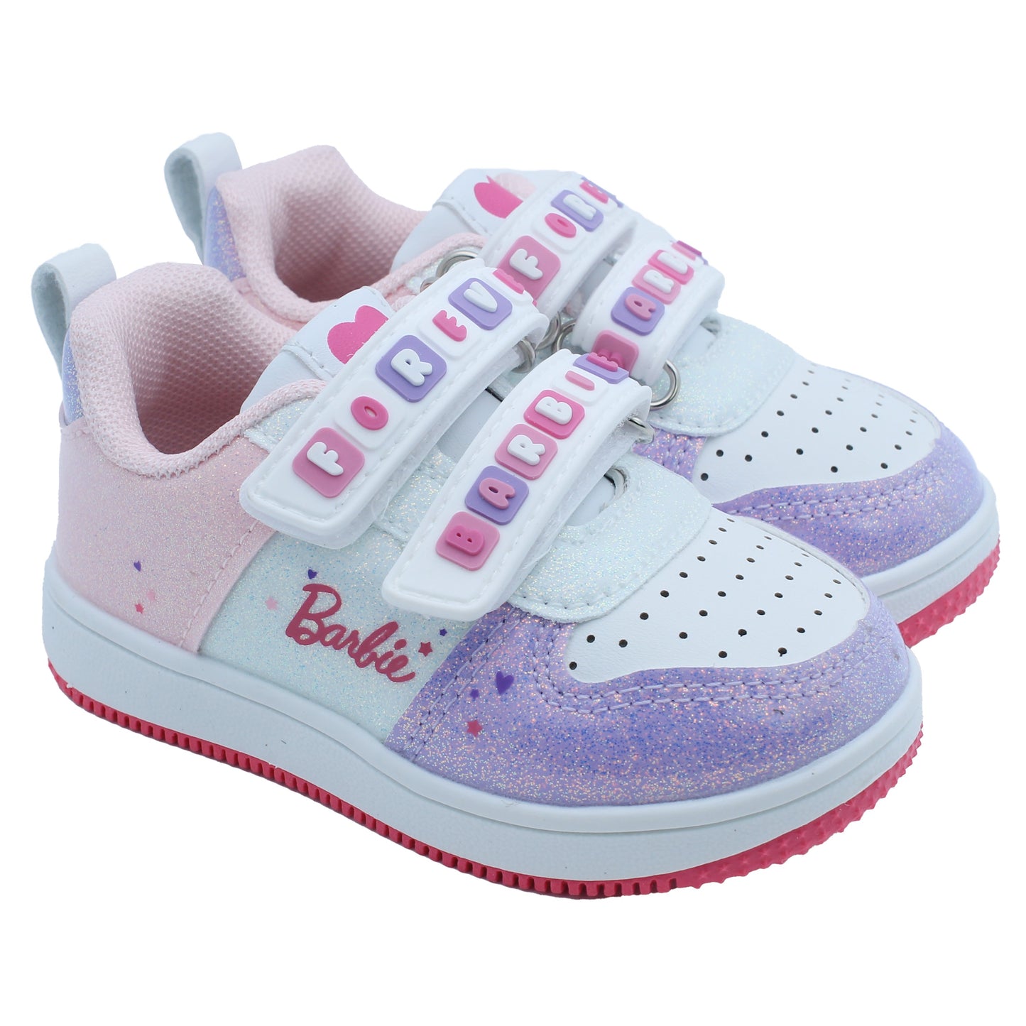 Barbie Toddler Girls' Glitter Sneakers - Pink & Lilac Forever Barbie
