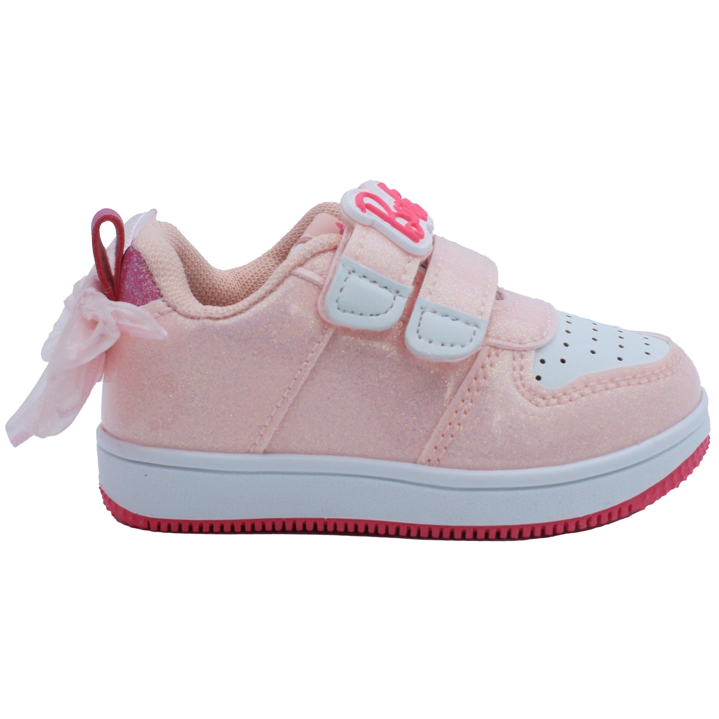Barbie Toddler Girls' Glitter Sneakers - Pink Barbie with Bow