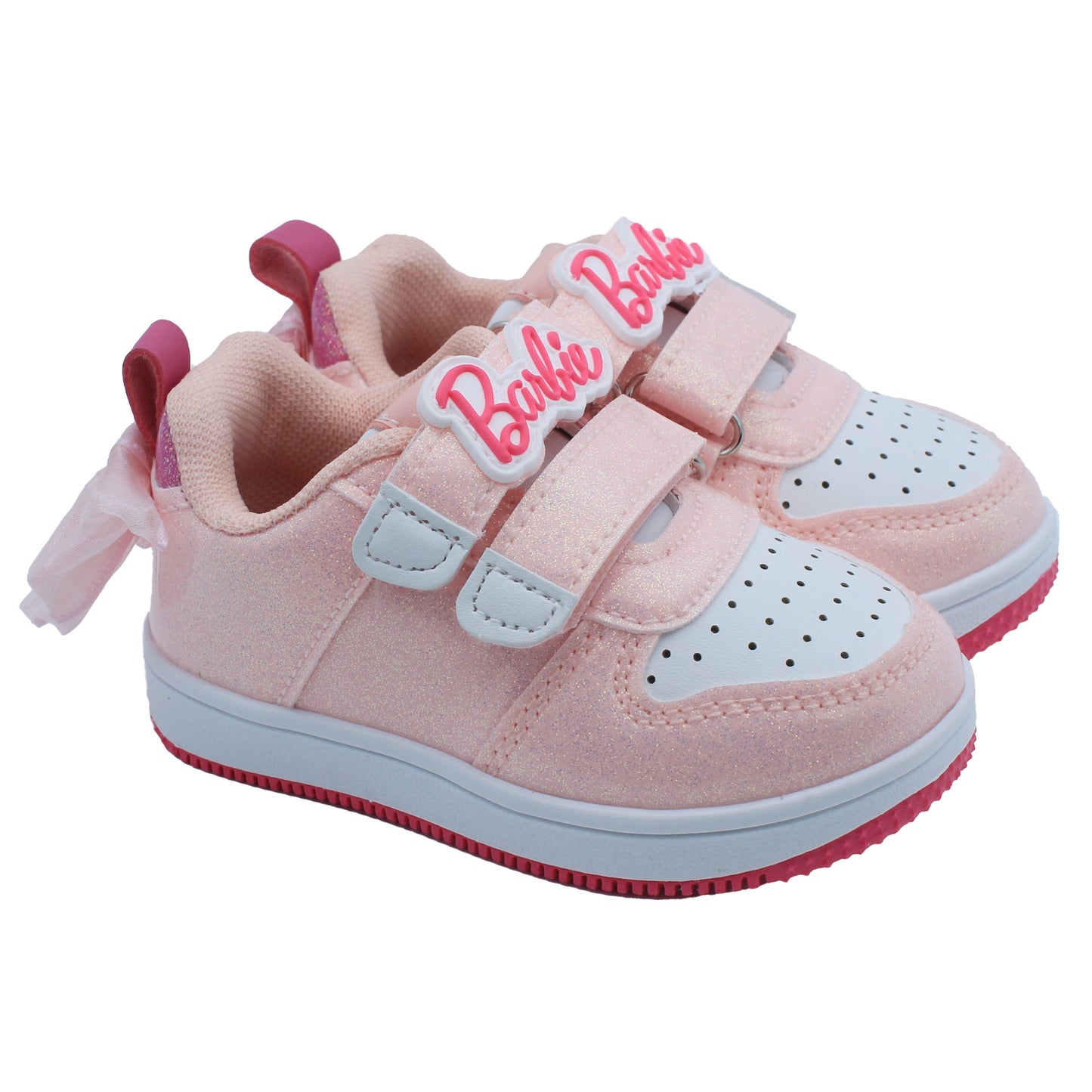 Barbie Toddler Girls' Glitter Sneakers - Pink Barbie with Bow