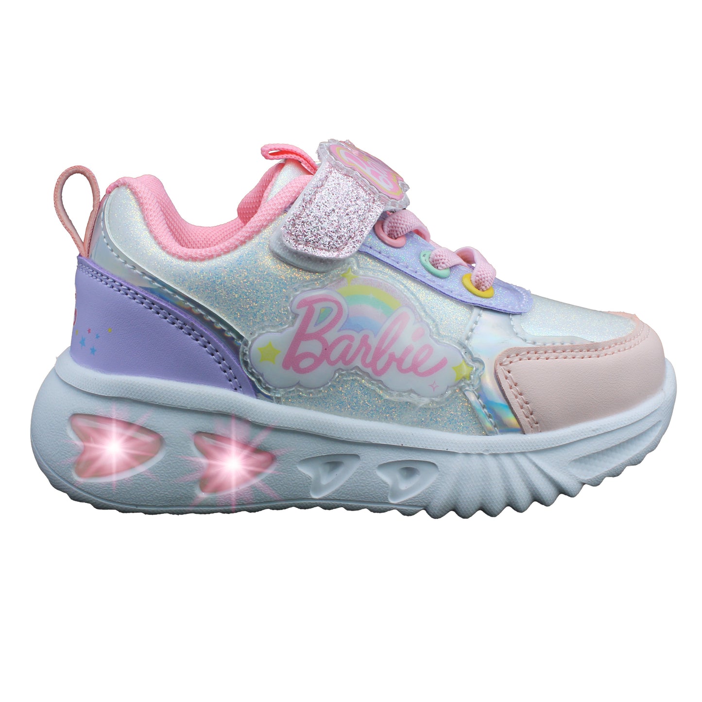 Barbie Toddler Girls' Light-Up Sneakers - Pastel Rainbow