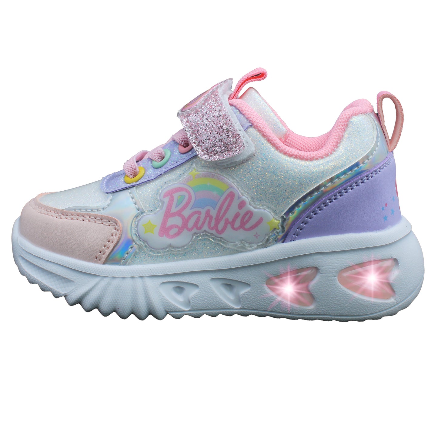 Barbie Toddler Girls' Light-Up Sneakers - Pastel Rainbow