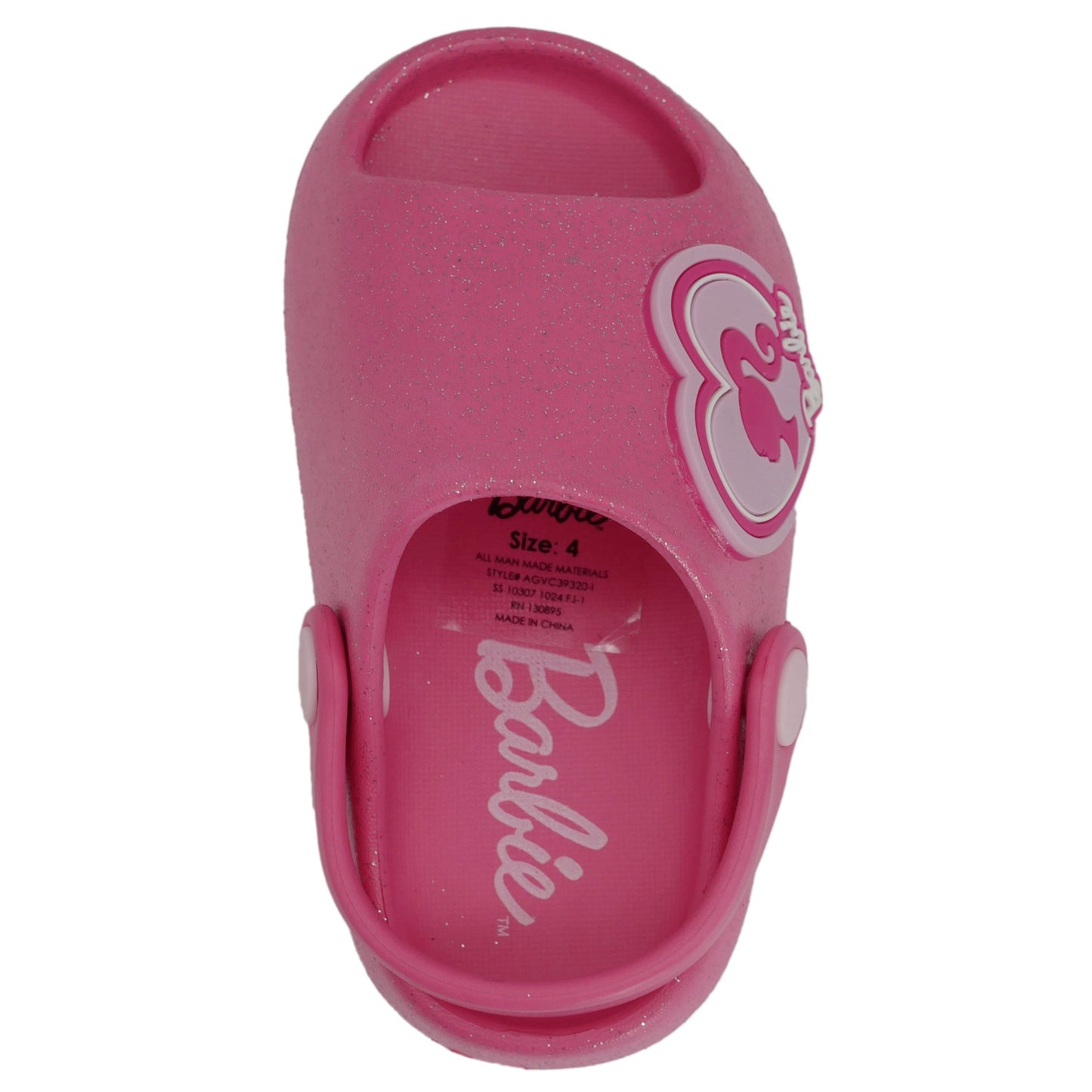 Barbie Toddler Girls' Cloud Slides - Hot Pink Glitter