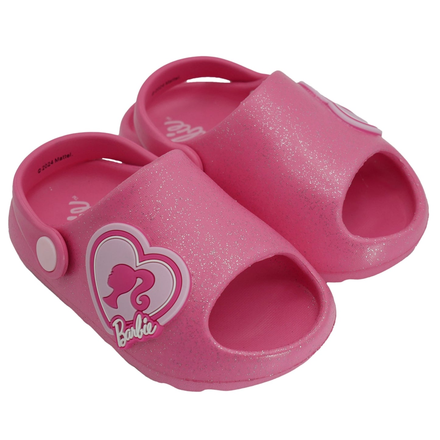 Barbie Toddler Girls' Cloud Slides - Hot Pink Glitter