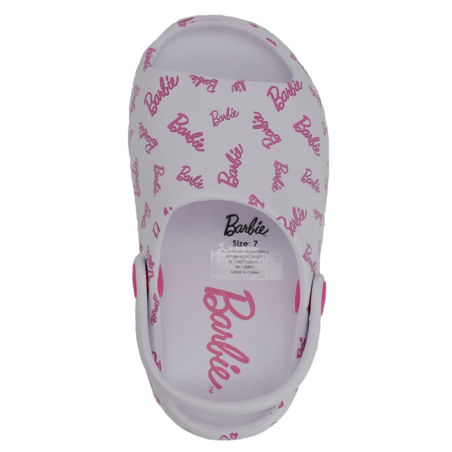 Barbie Toddler Girls' Cloud Slides - White