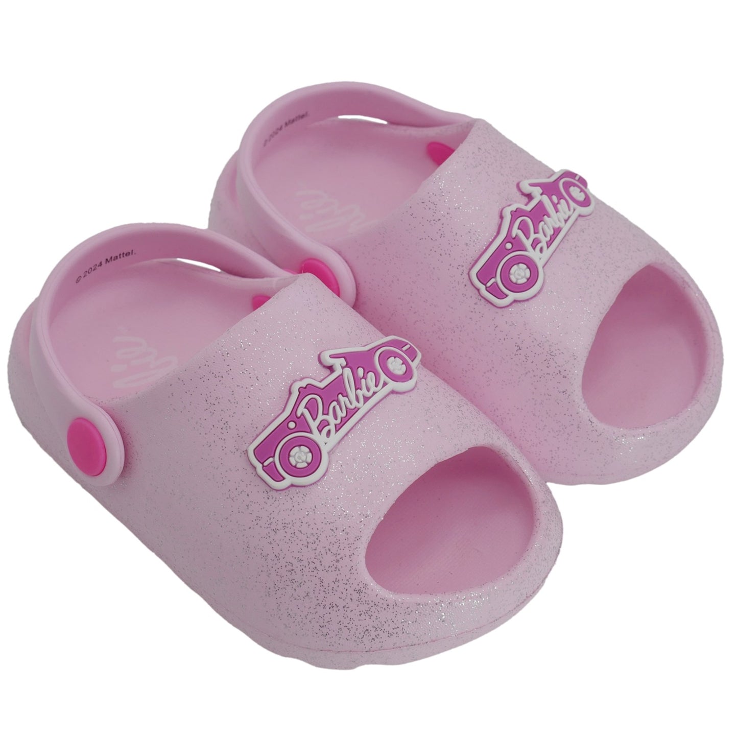 Barbie Toddler Girls' Cloud Slides - Barbie Light Pink Glitter