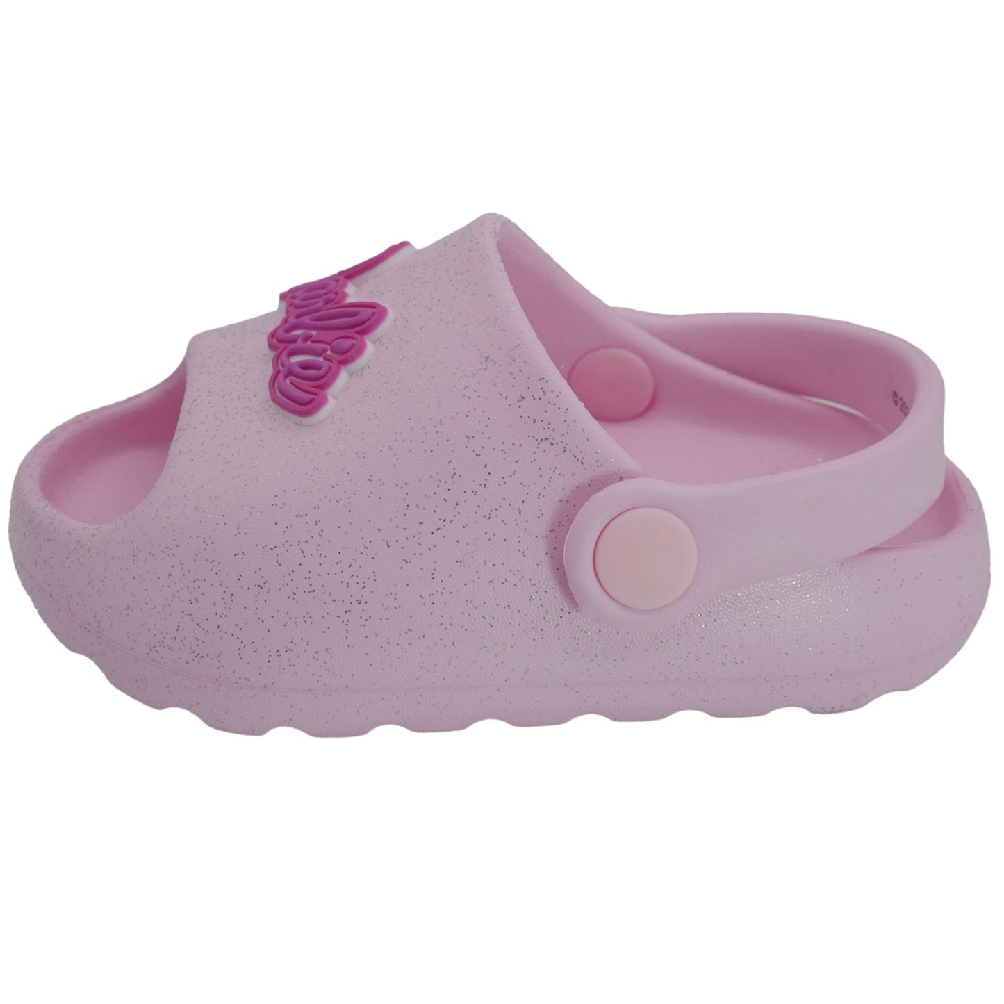 Barbie Toddler Girls' Cloud Slides - Light Pink Glitter