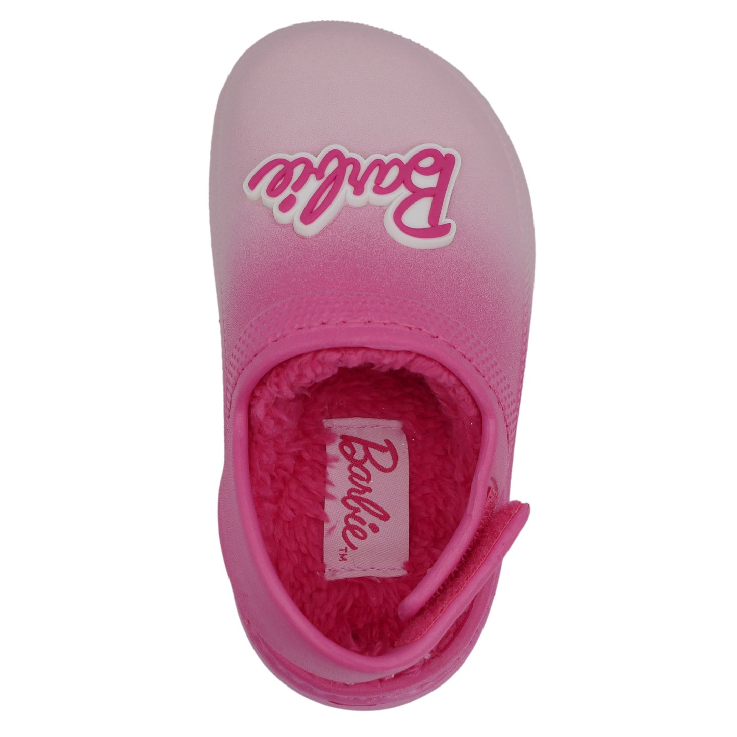 Barbie Toddler Girls' Faux Fur Lined Clogs with Adjustable Strap - Pink Ombre