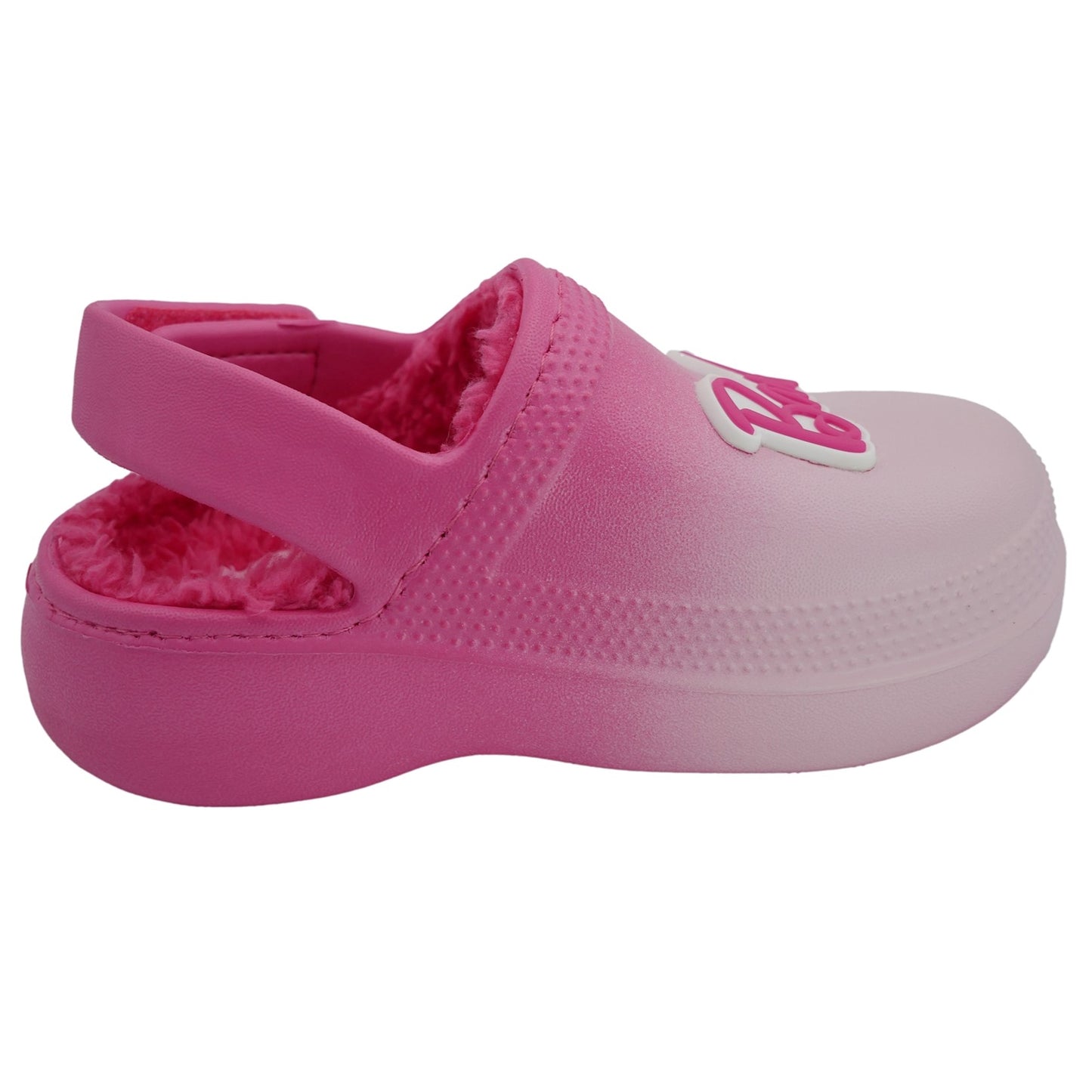 Barbie Toddler Girls' Faux Fur Lined Clogs with Adjustable Strap - Pink Ombre