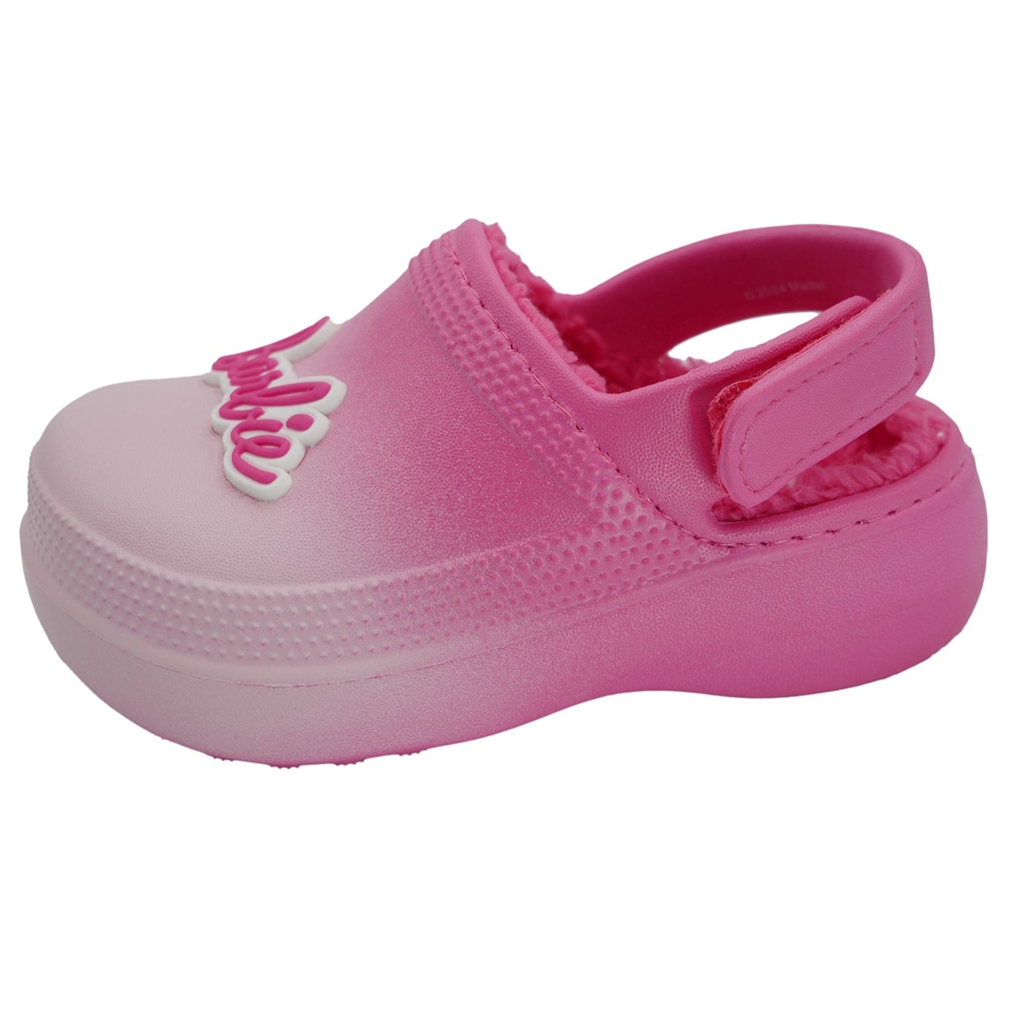 Barbie Toddler Girls' Faux Fur Lined Clogs with Adjustable Strap - Pink Ombre