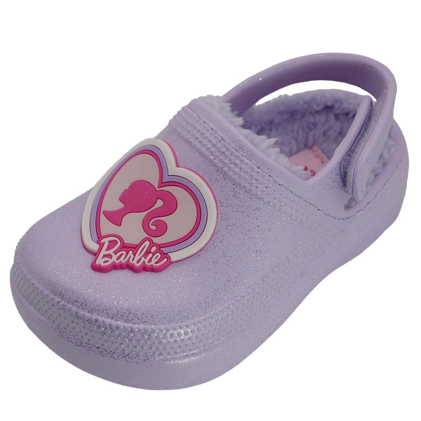Barbie Toddler Girls' Faux Fur Lined Clogs with Adjustable Strap - Lilac