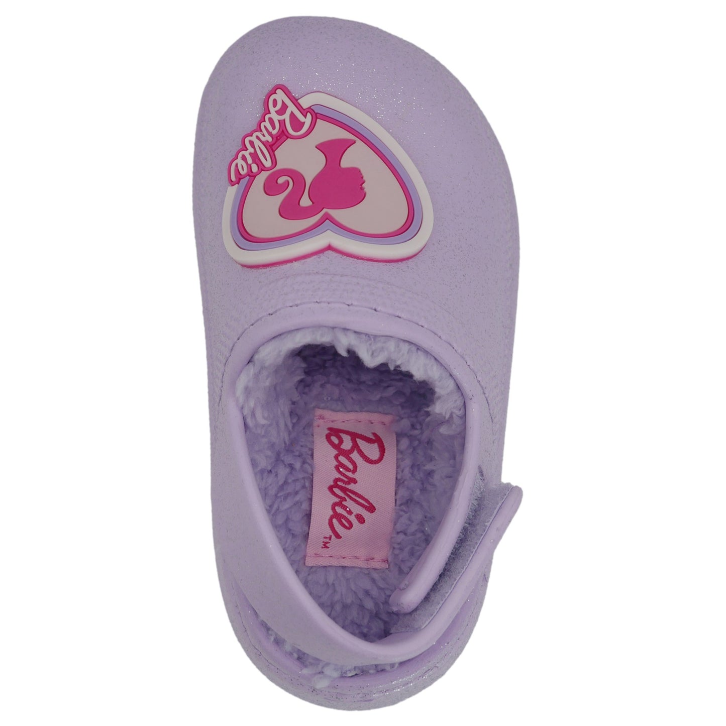 Barbie Toddler Girls' Faux Fur Lined Clogs with Adjustable Strap - Lilac