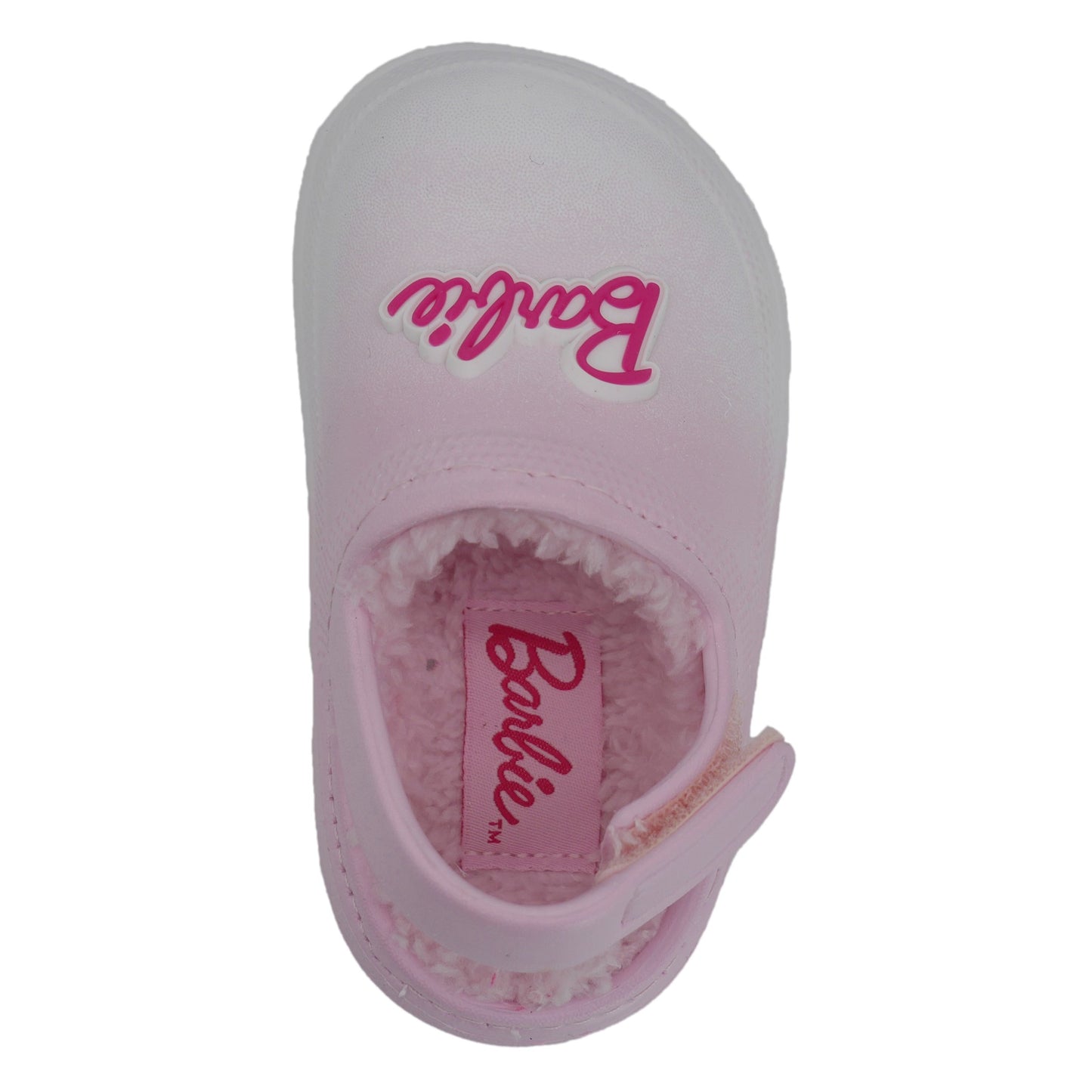 Barbie Toddler Girls' Faux Fur Lined Clogs with Adjustable Strap - Light Pink Ombre