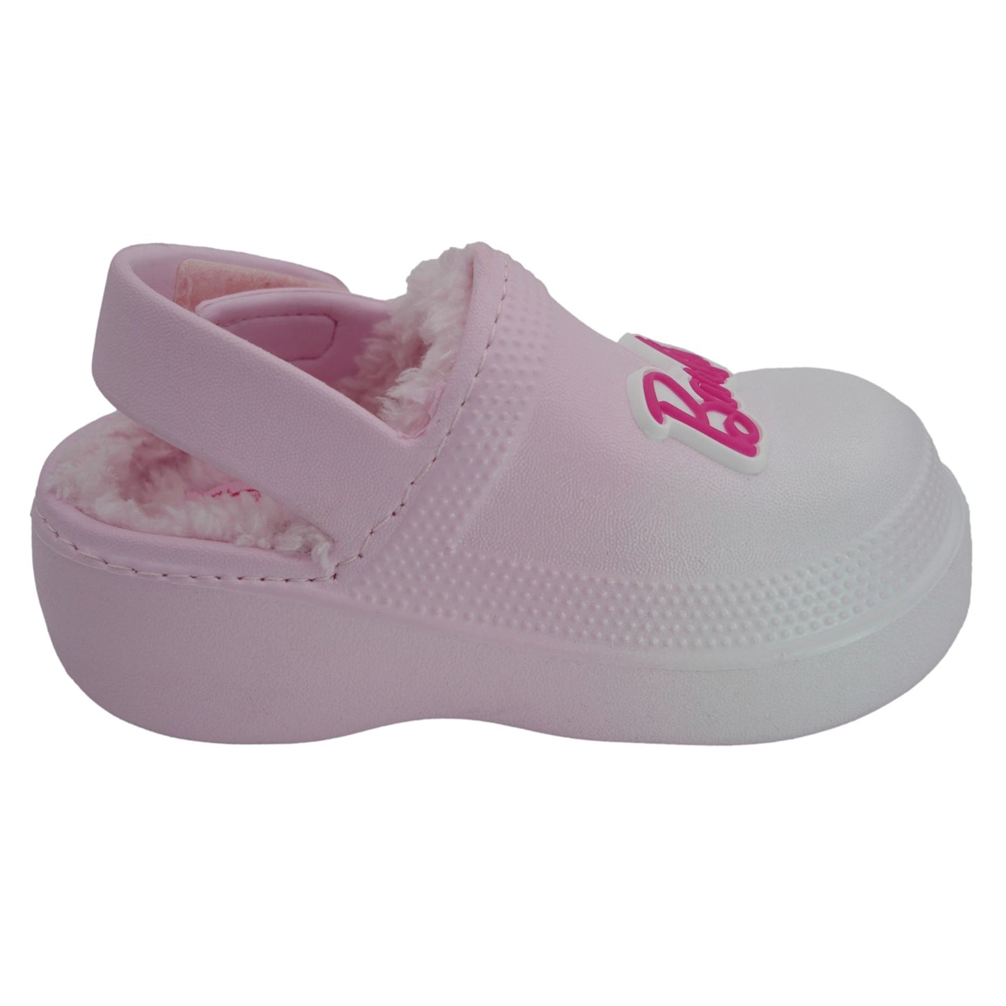 Barbie Toddler Girls' Faux Fur Lined Clogs with Adjustable Strap - Light Pink Ombre