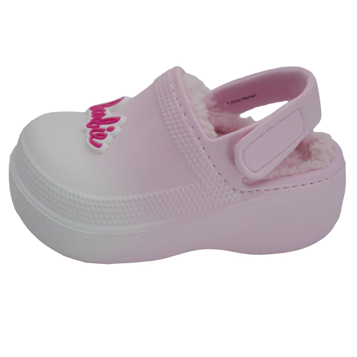 Barbie Toddler Girls' Faux Fur Lined Clogs with Adjustable Strap - Light Pink Ombre