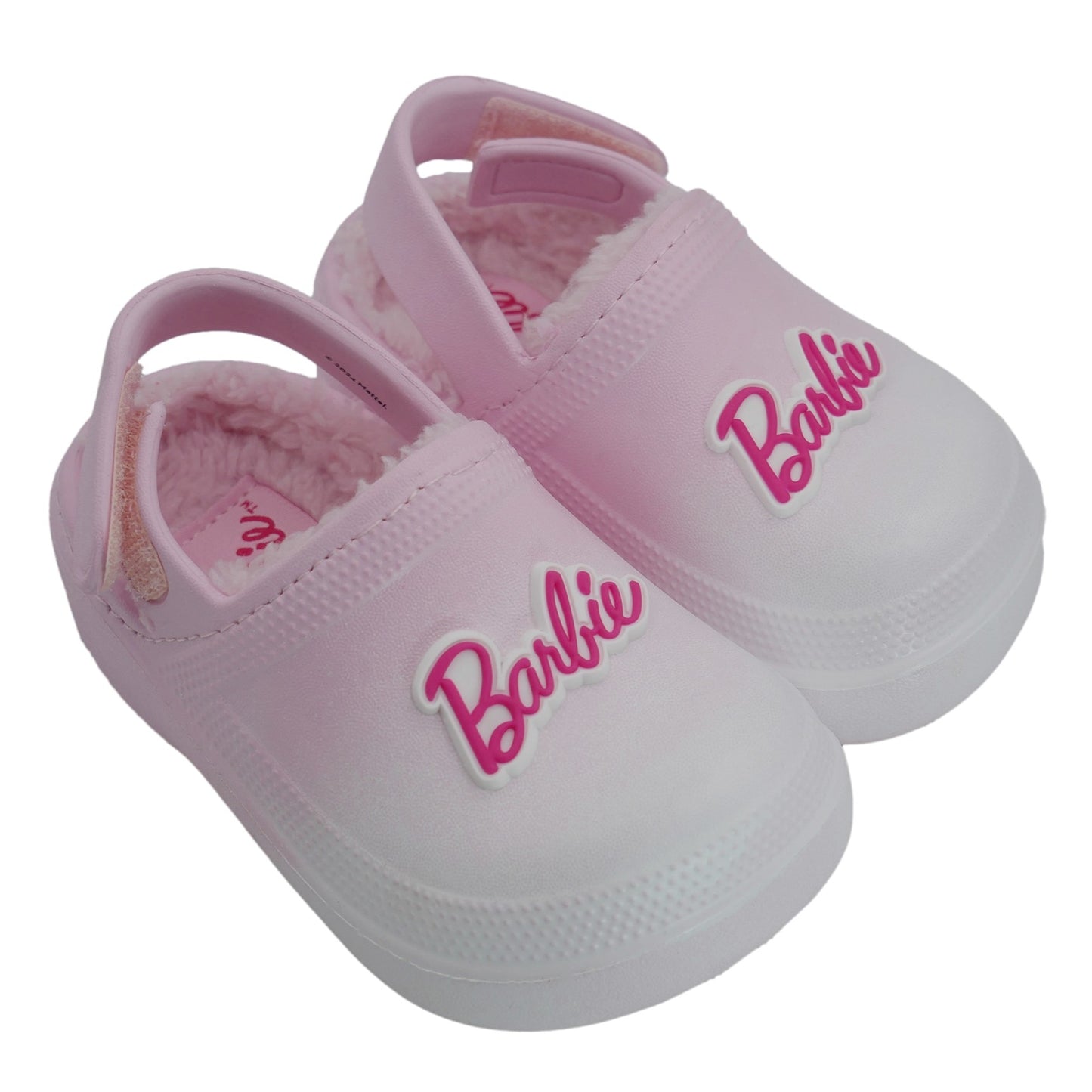 Barbie Toddler Girls' Faux Fur Lined Clogs with Adjustable Strap - Light Pink Ombre