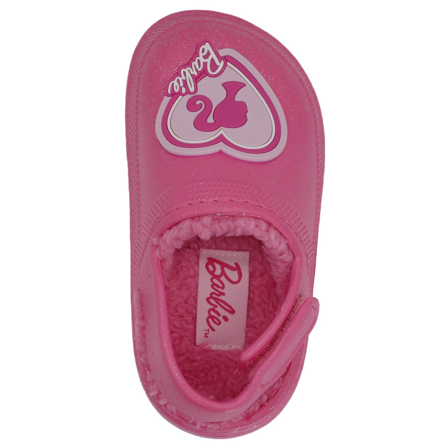 Barbie Toddler Girls' Faux Fur Lined Clogs with Adjustable Strap - Hot Pink