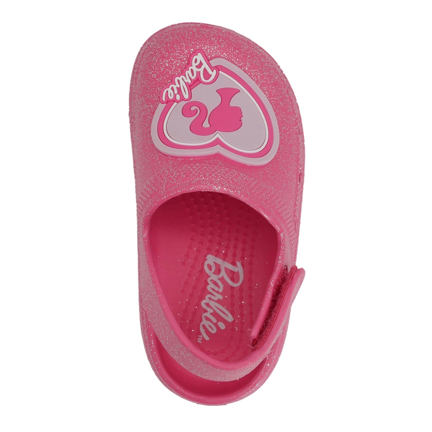 Barbie Toddler Girls' Clogs with Adjustable Strap - Hot Pink w/ Silver Glitter