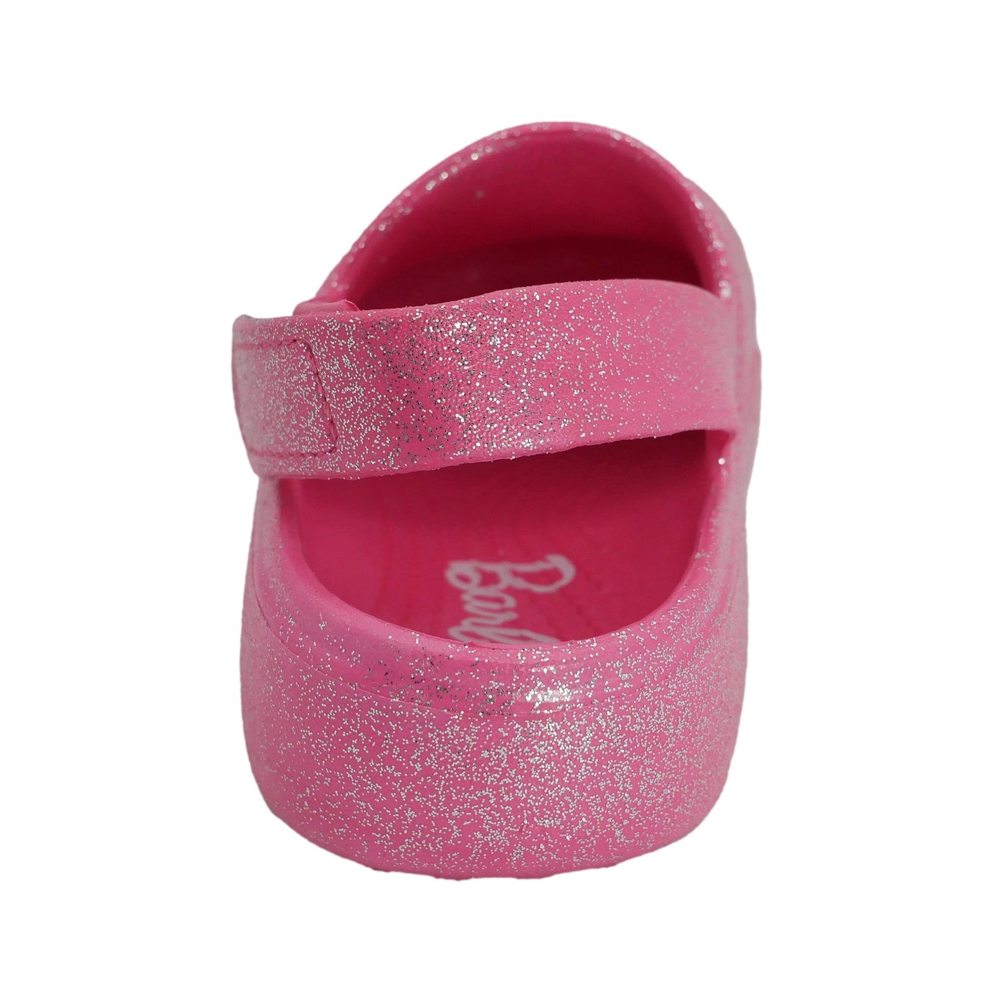 Barbie Toddler Girls' Clogs with Adjustable Strap - Hot Pink w/ Silver Glitter