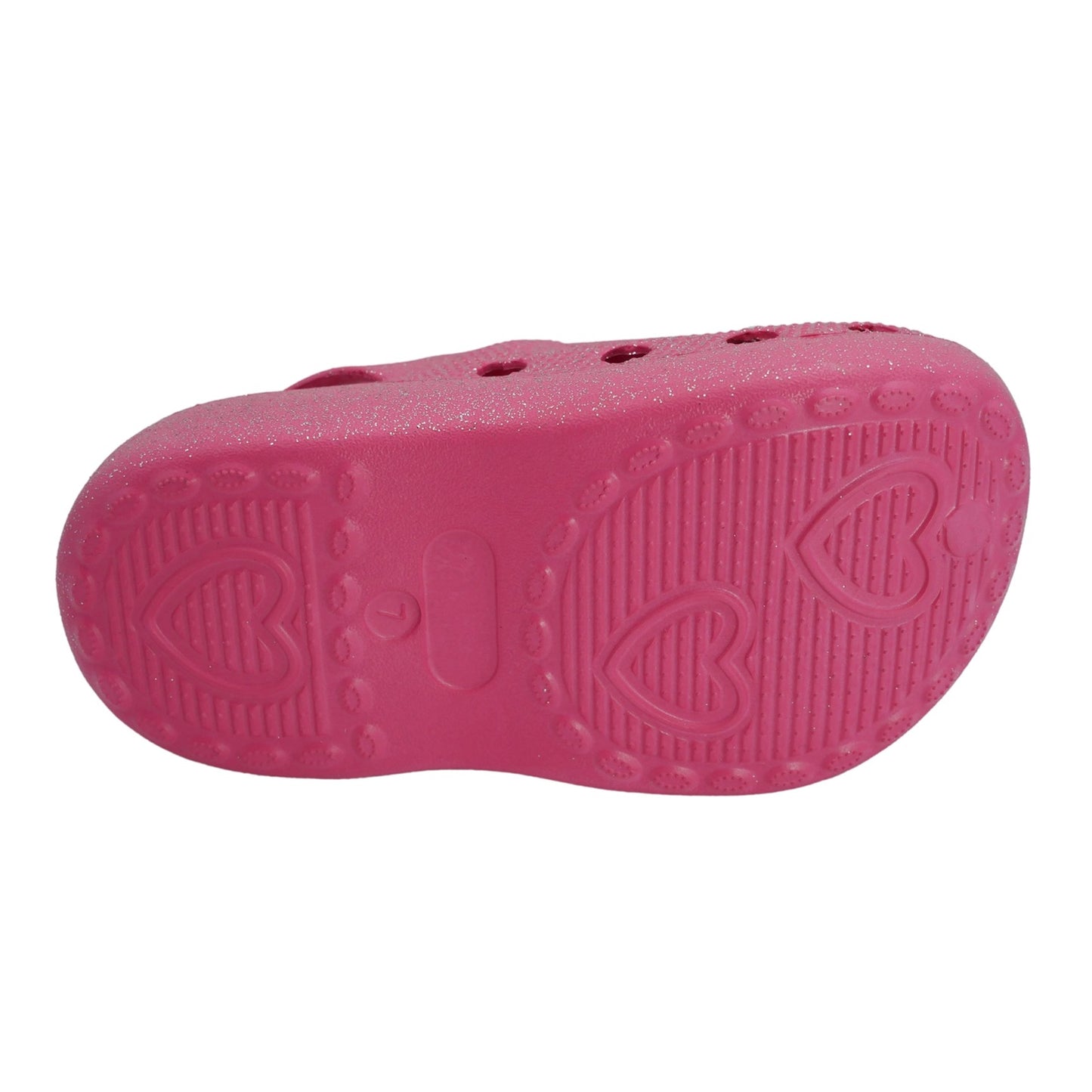 Barbie Toddler Girls' Clogs with Adjustable Strap - Hot Pink w/ Silver Glitter