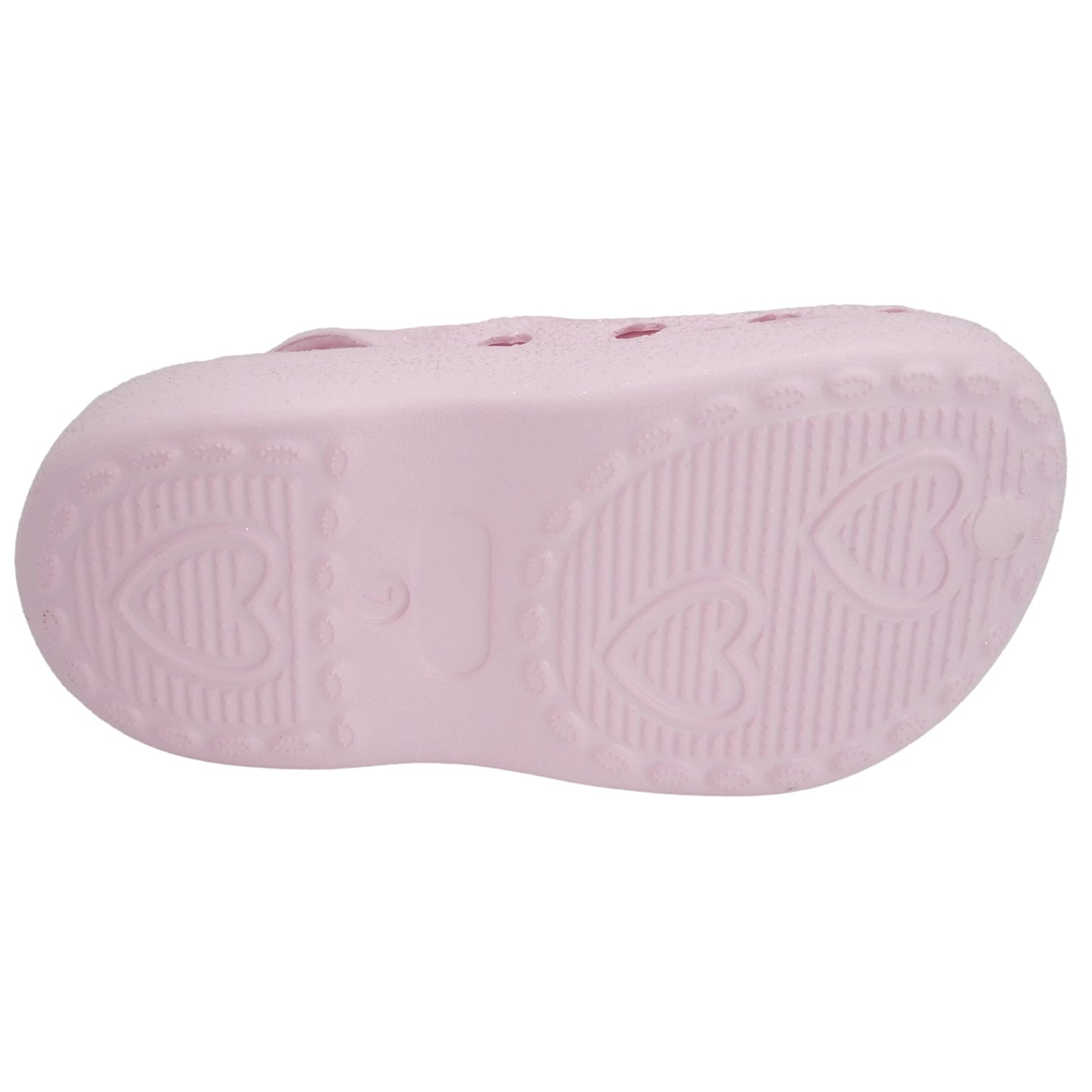 Barbie Toddler Girls' Clogs with Adjustable Strap - Light Pink Glitter w/ Barbie Heart Patch
