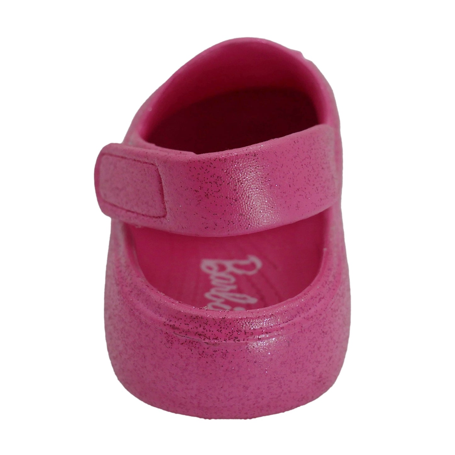 Barbie Toddler Girls' Clogs with Adjustable Strap - Hot Pink w/ Pink Glitter
