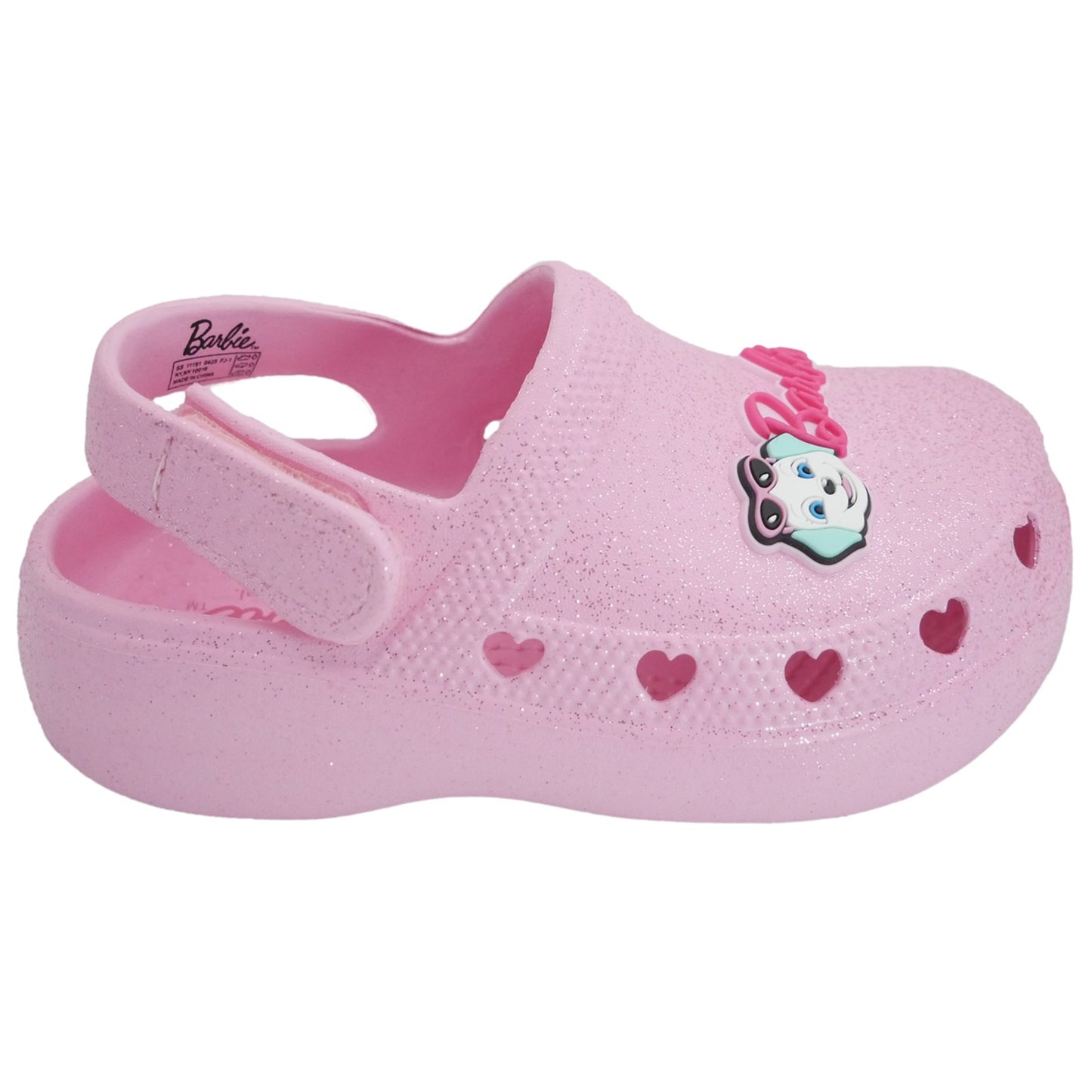 Barbie Toddler Girls' Clogs with Adjustable Strap - Medium Pink Glitter
