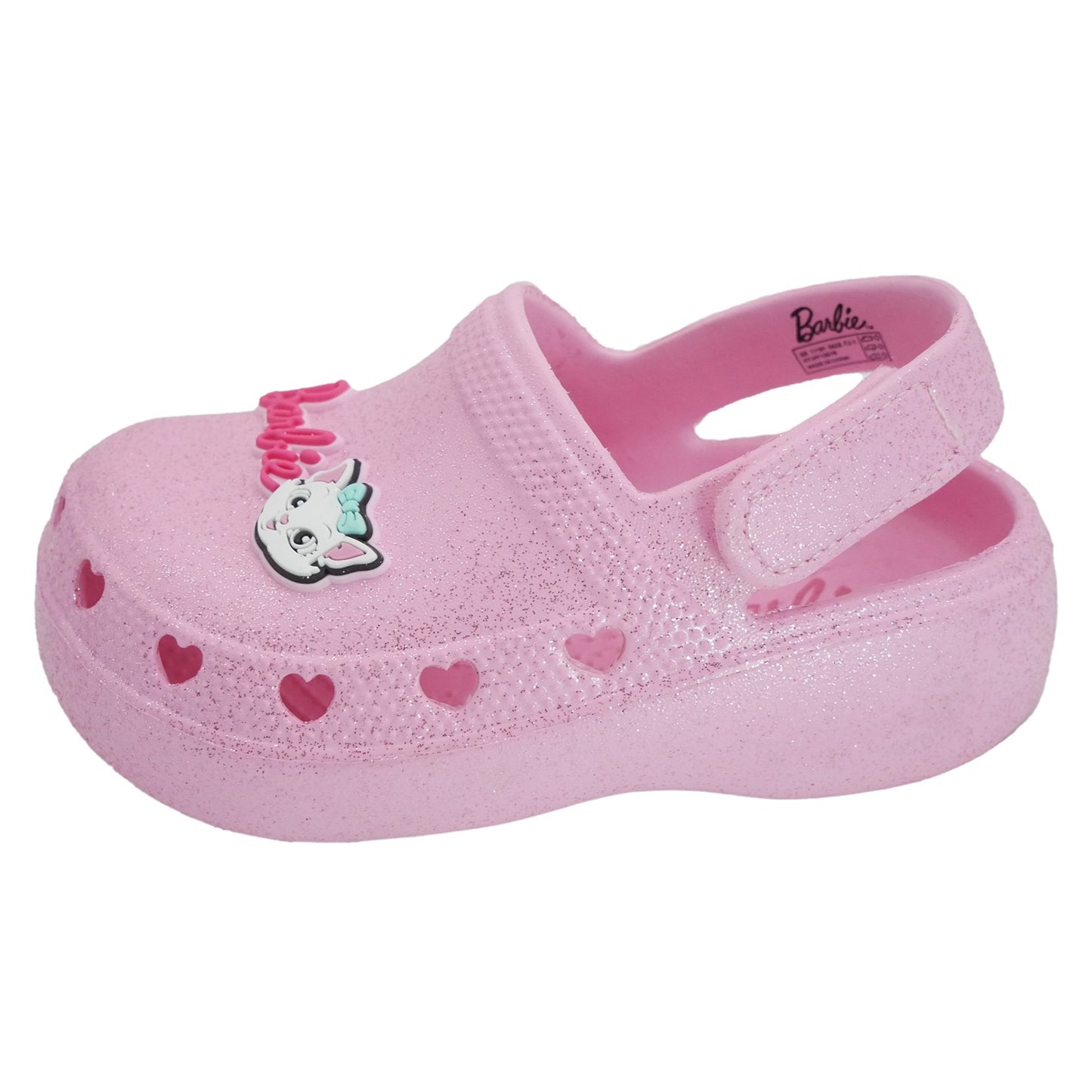 Barbie Toddler Girls' Clogs with Adjustable Strap - Medium Pink Glitter