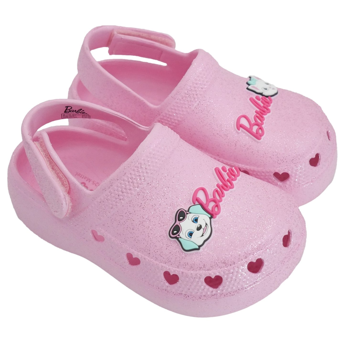 Barbie Toddler Girls' Clogs with Adjustable Strap - Medium Pink Glitter