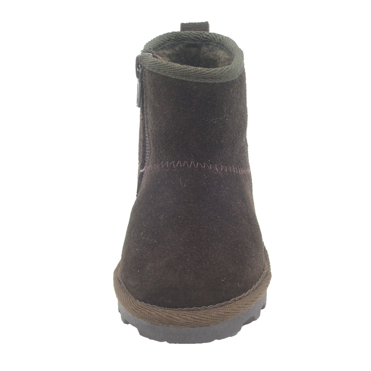 BEARPAW Toddler Suede Winter Boots with Faux-Fur Lining - Chocolate