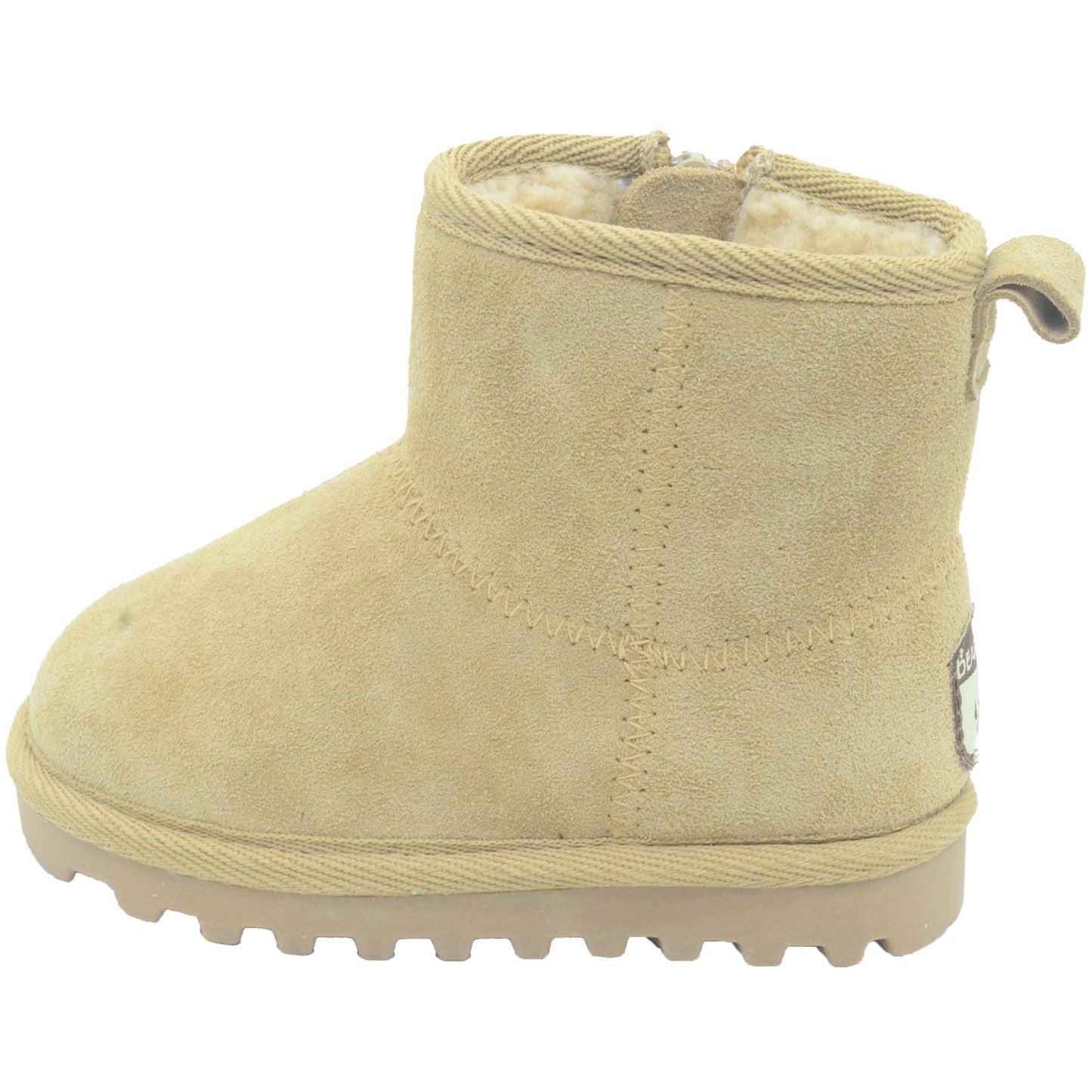 BEARPAW Toddler Suede Winter Boots with Faux-Fur Lining - Tan