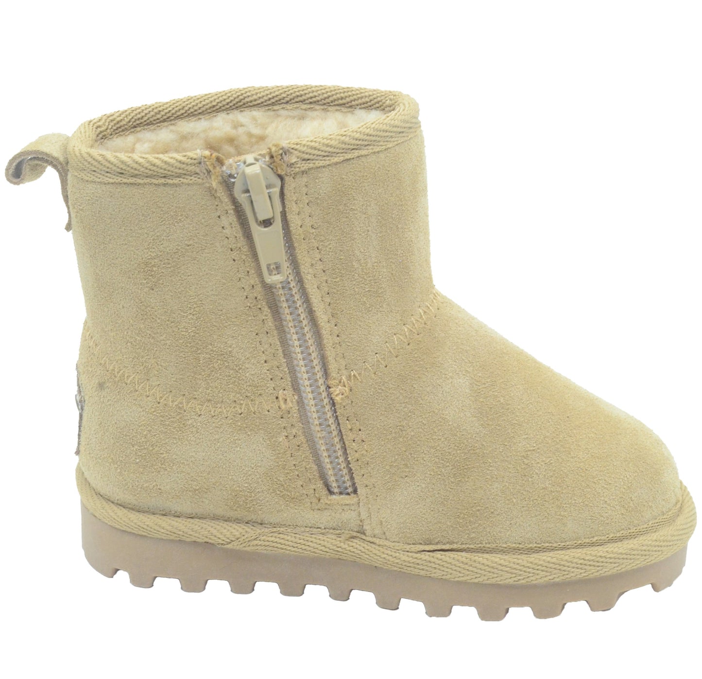 BEARPAW Toddler Suede Winter Boots with Faux-Fur Lining - Tan