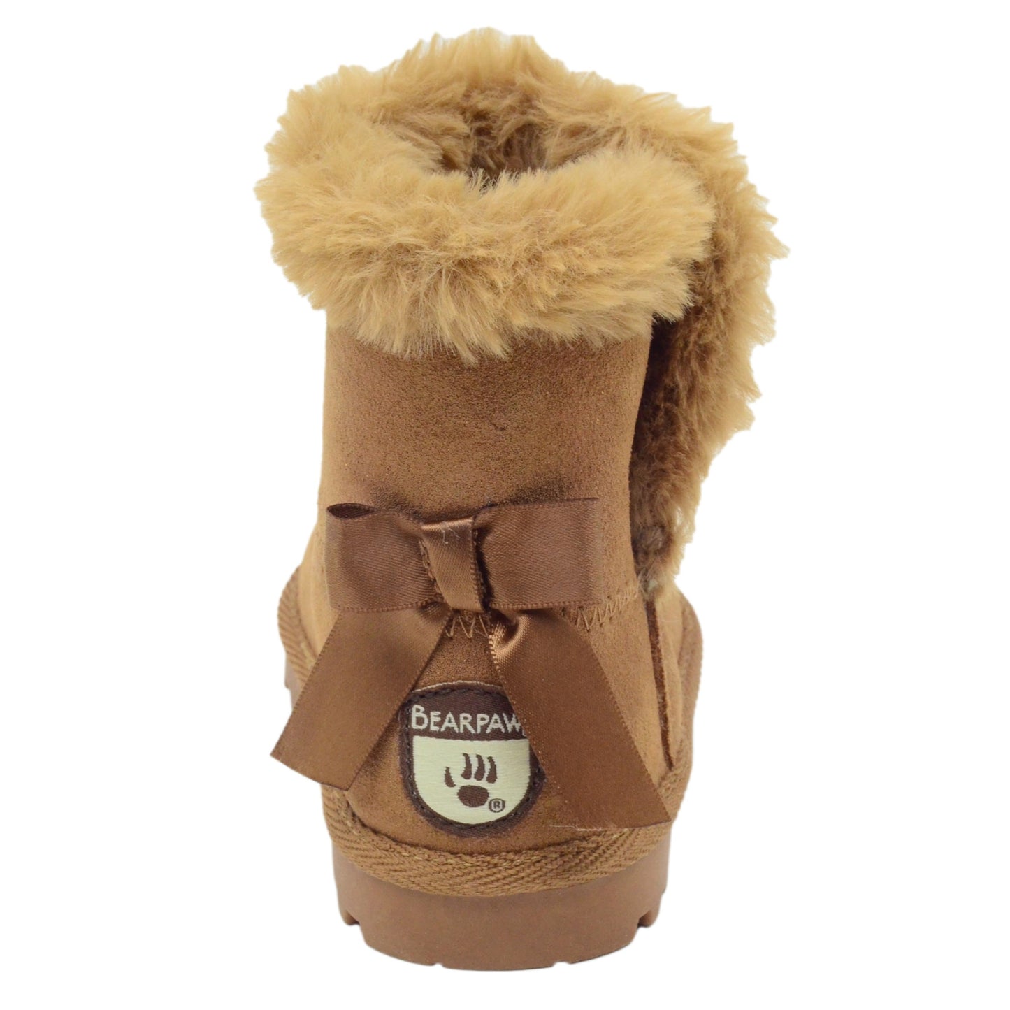 BEARPAW Toddler Suede Winter Boots with Faux-Fur Lining - Chestnut Glitter