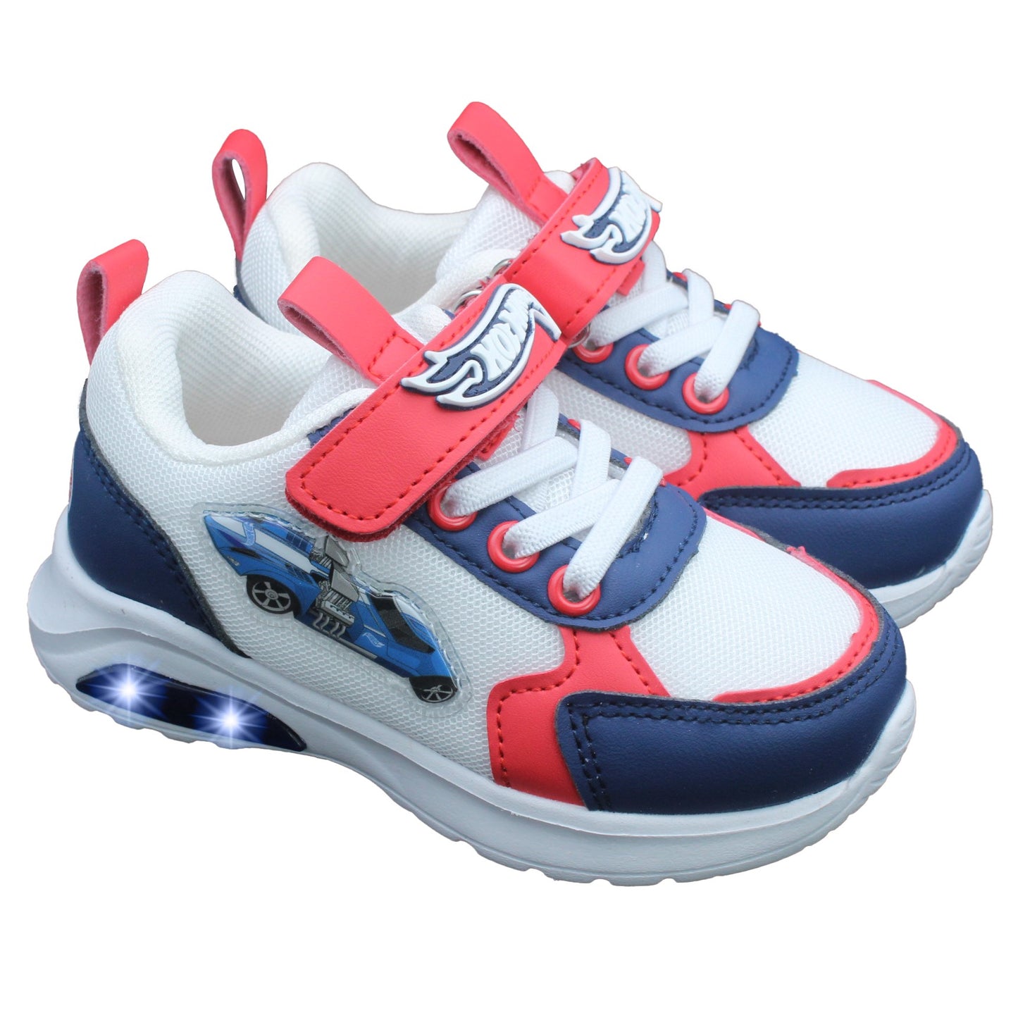 Hot Wheels Toddler Boys' Light-Up Sneakers - Blue & Red