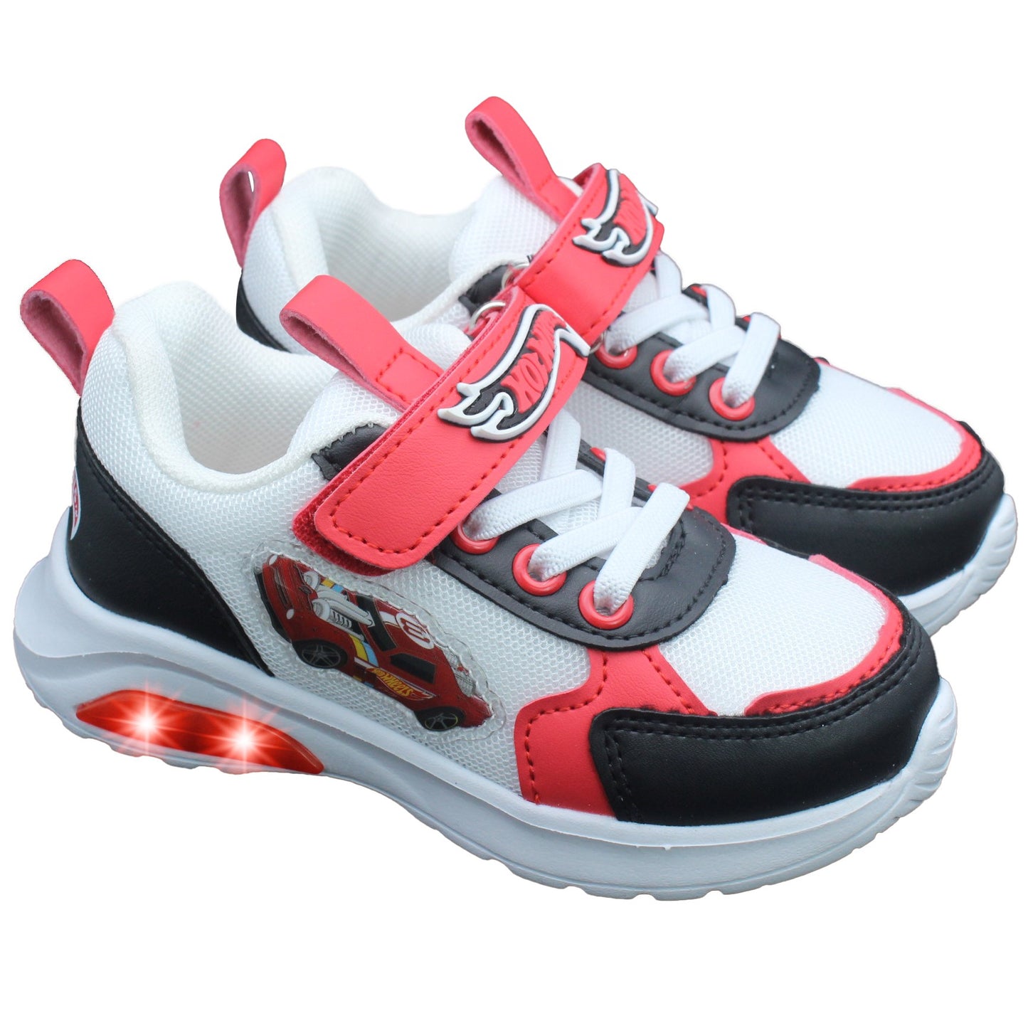 Hot Wheels Toddler Boys' Light-Up Sneakers - Black & Red