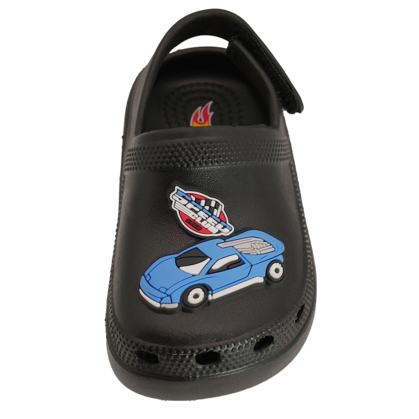 Hot Wheels Toddler Boys' Clogs with Adjustable Strap - Black Speed Club