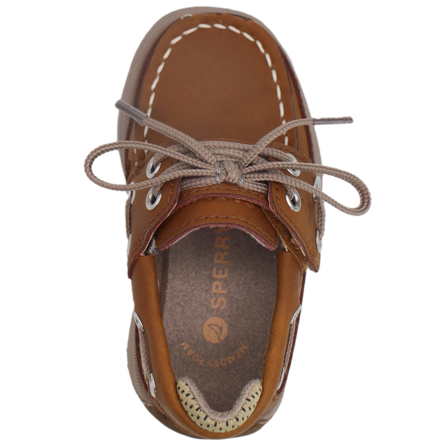 Sperry Toddler Lanyard Boat Shoe with Memory Foam Insole - Chestnut Leather