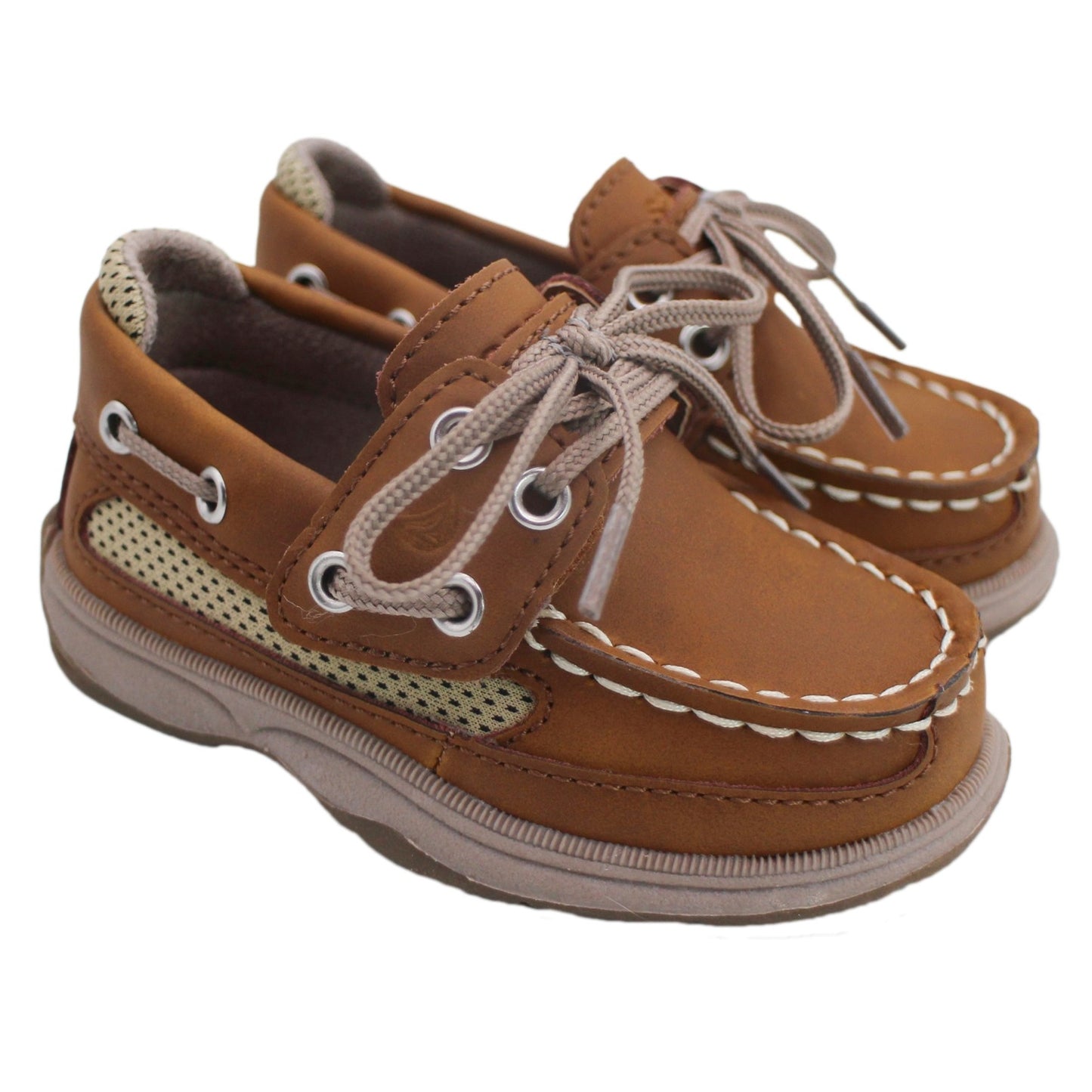 Sperry Toddler Lanyard Boat Shoe with Memory Foam Insole - Chestnut Leather