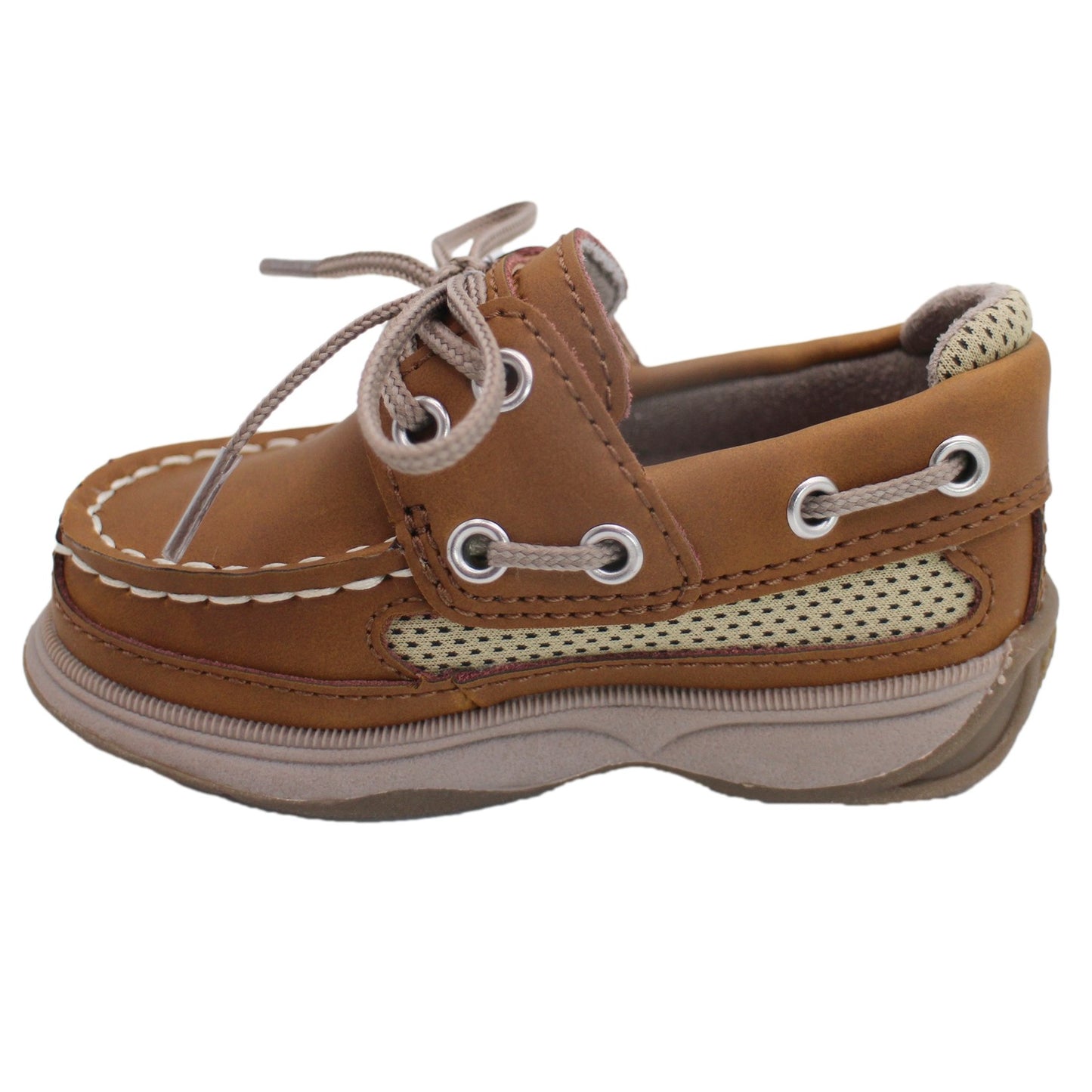 Sperry Toddler Lanyard Boat Shoe with Memory Foam Insole - Chestnut Leather
