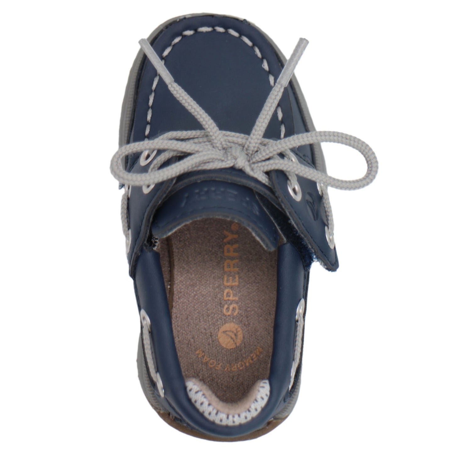Sperry Toddler Lanyard Boat Shoe with Memory Foam Insole - Navy Leather