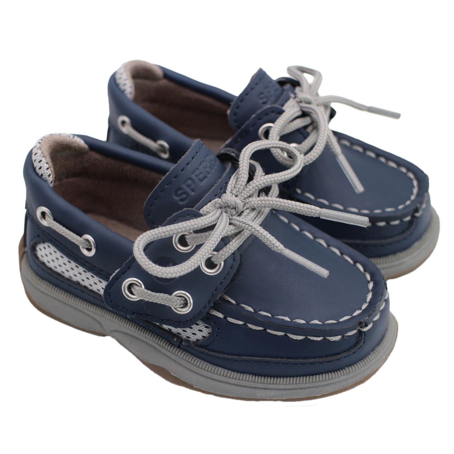 Sperry Toddler Lanyard Boat Shoe with Memory Foam Insole - Navy Leather