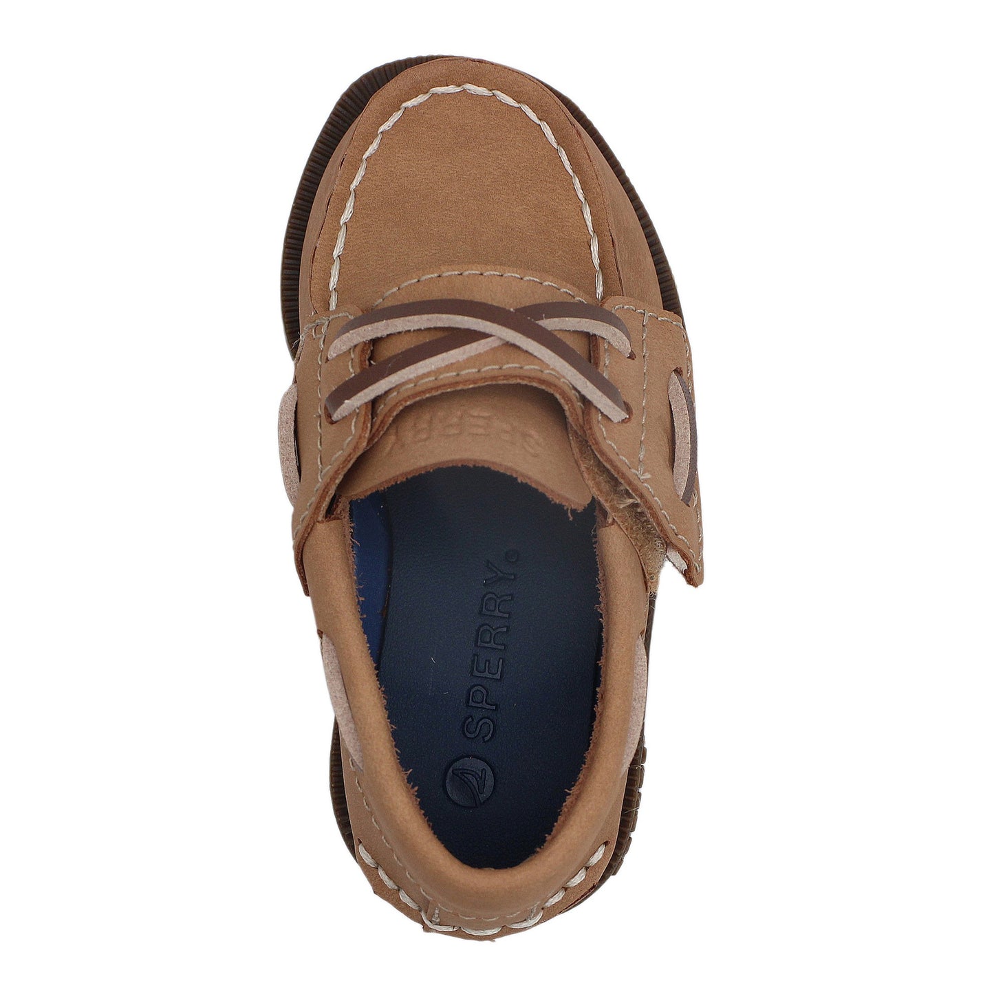Sperry Toddler Authentic Original Boat Shoe - Tan Leather with Hook & Loop Closure