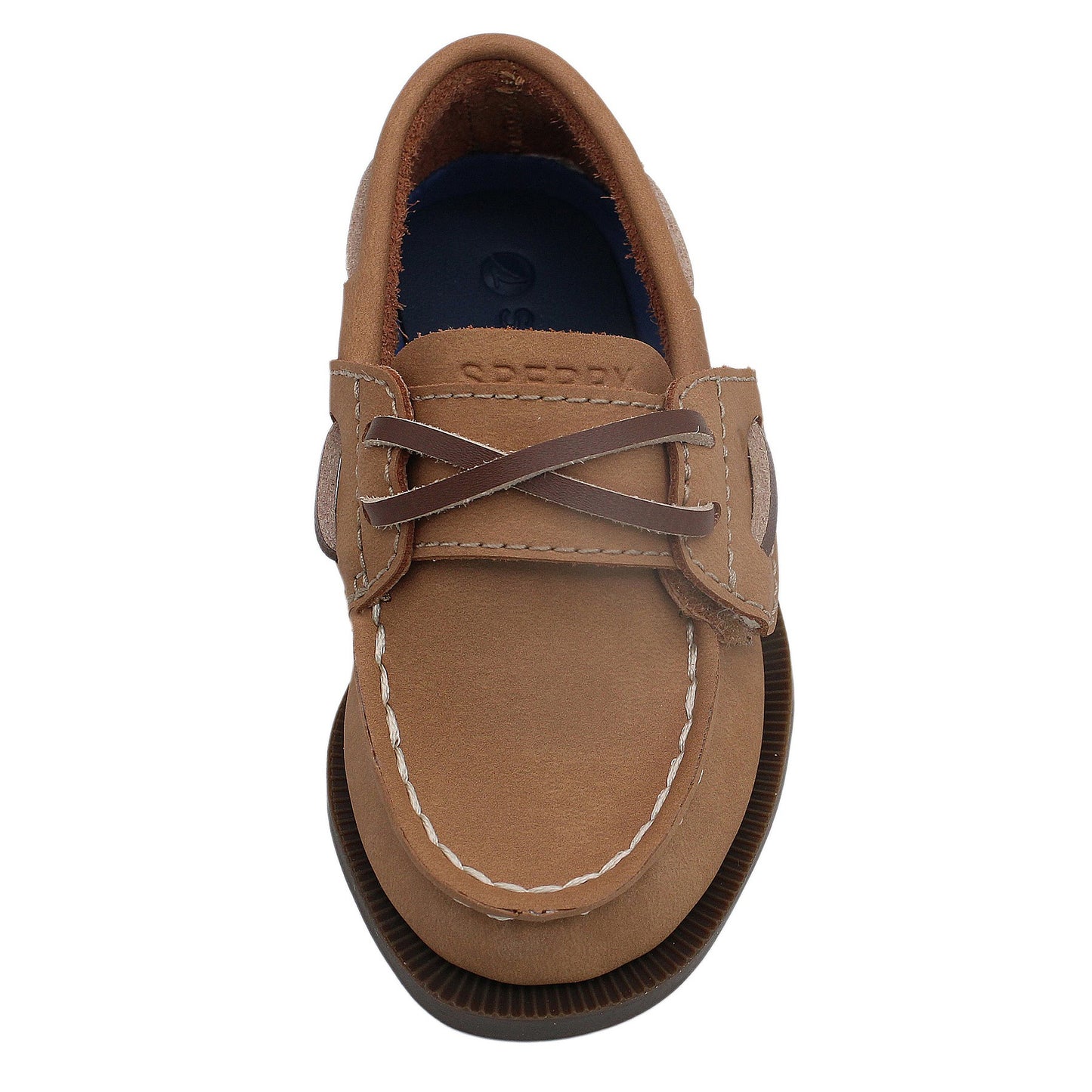 Sperry Toddler Authentic Original Boat Shoe - Tan Leather with Hook & Loop Closure
