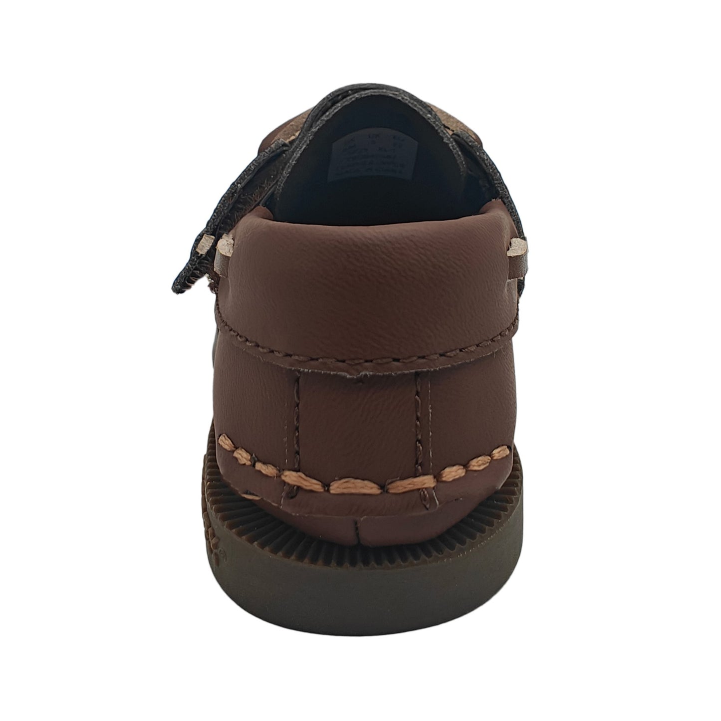 Sperry Toddler Authentic Original Boat Shoe - Chocolate Leather with Hook & Loop Closure