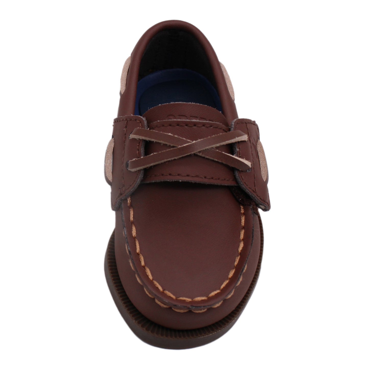Sperry Toddler Authentic Original Boat Shoe - Chocolate Leather with Hook & Loop Closure