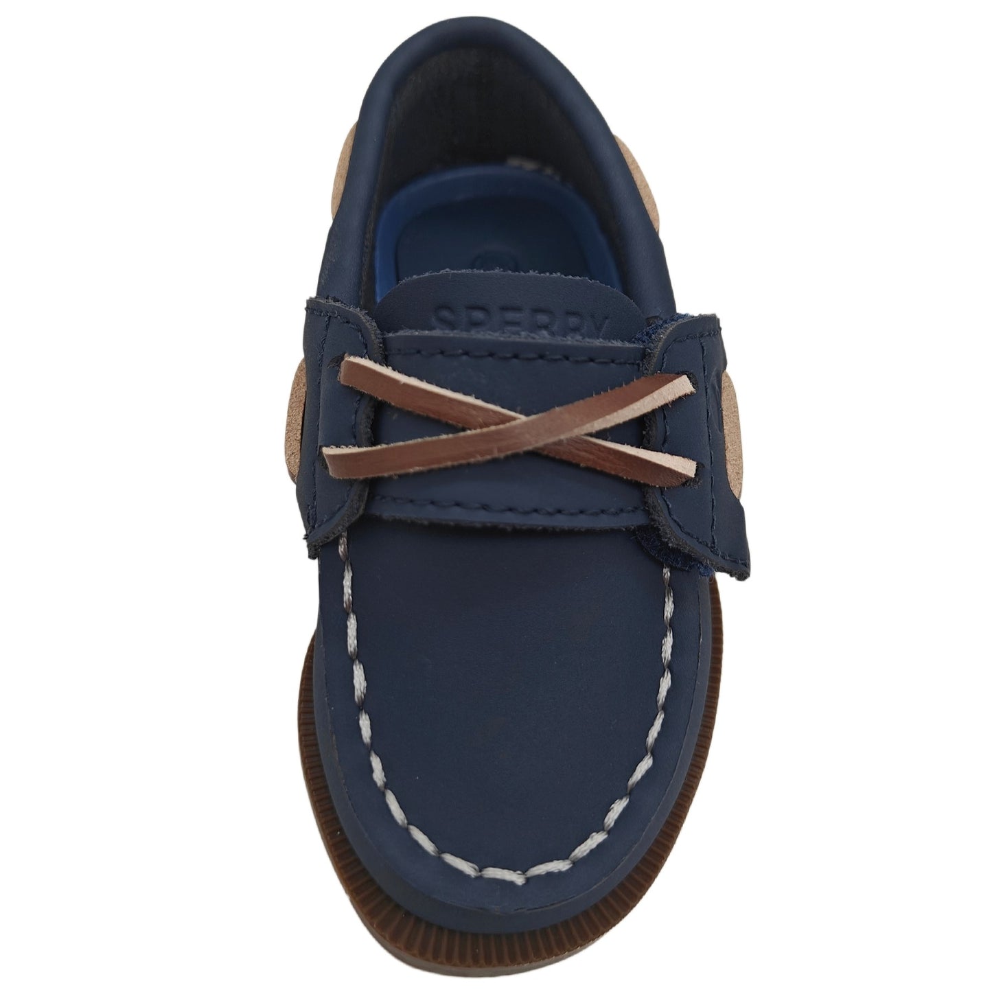 Sperry Toddler Authentic Original Boat Shoe - Navy Leather with Hook & Loop Closure